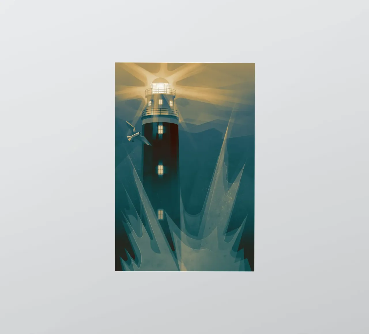 Faro en la tormenta pegatina de ThorBrush