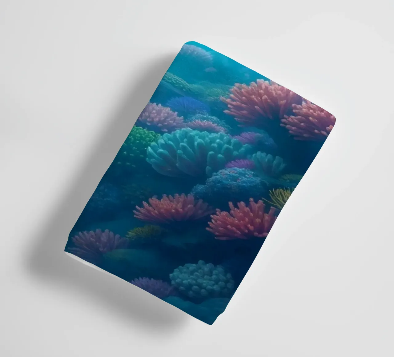 Vibrant underwater coral reef teeming with colorful fish in towel by DesignDoodle