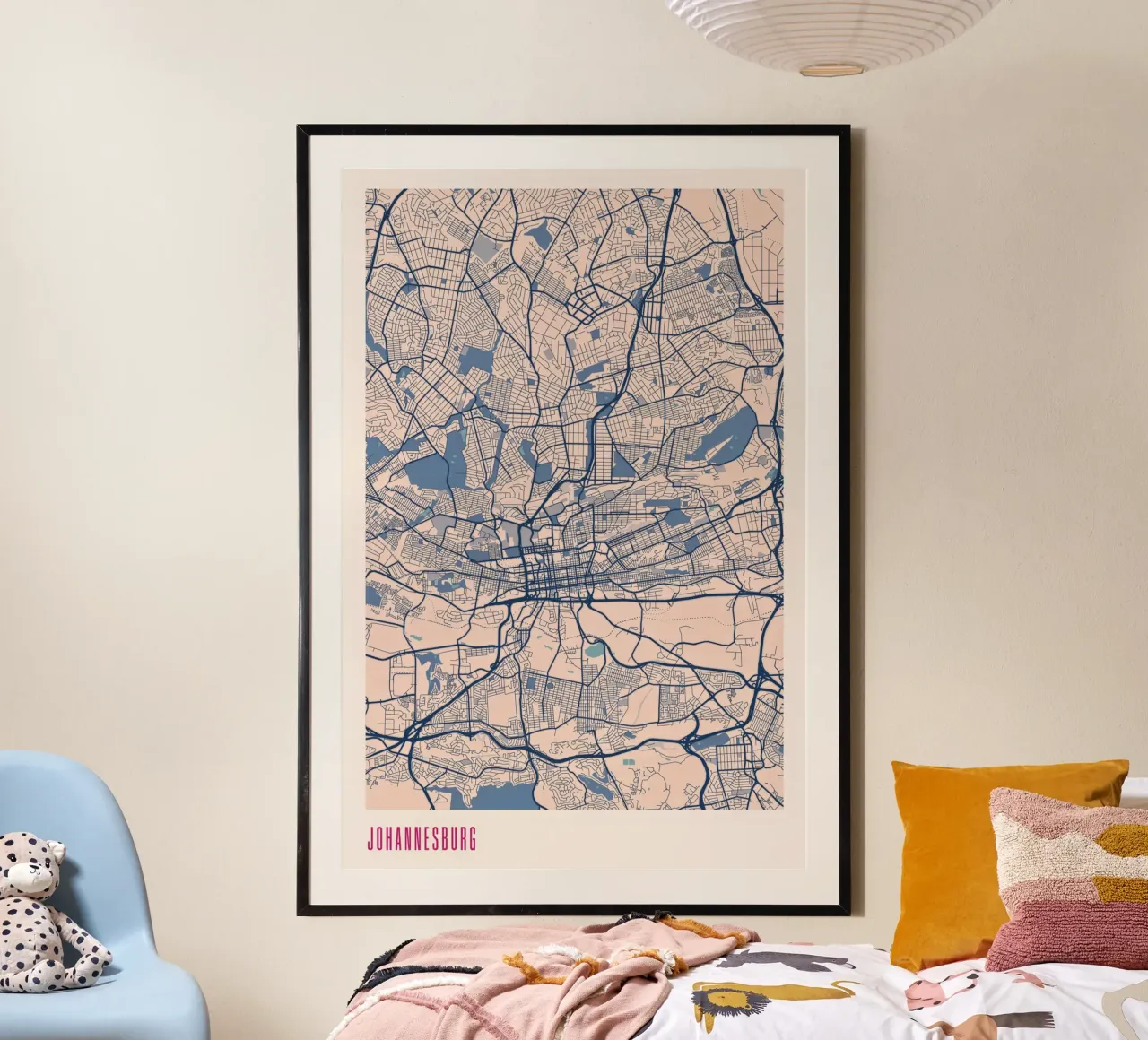 Linea Johannesburg - Jo'burg poster con telaio in legno da MOOODZART