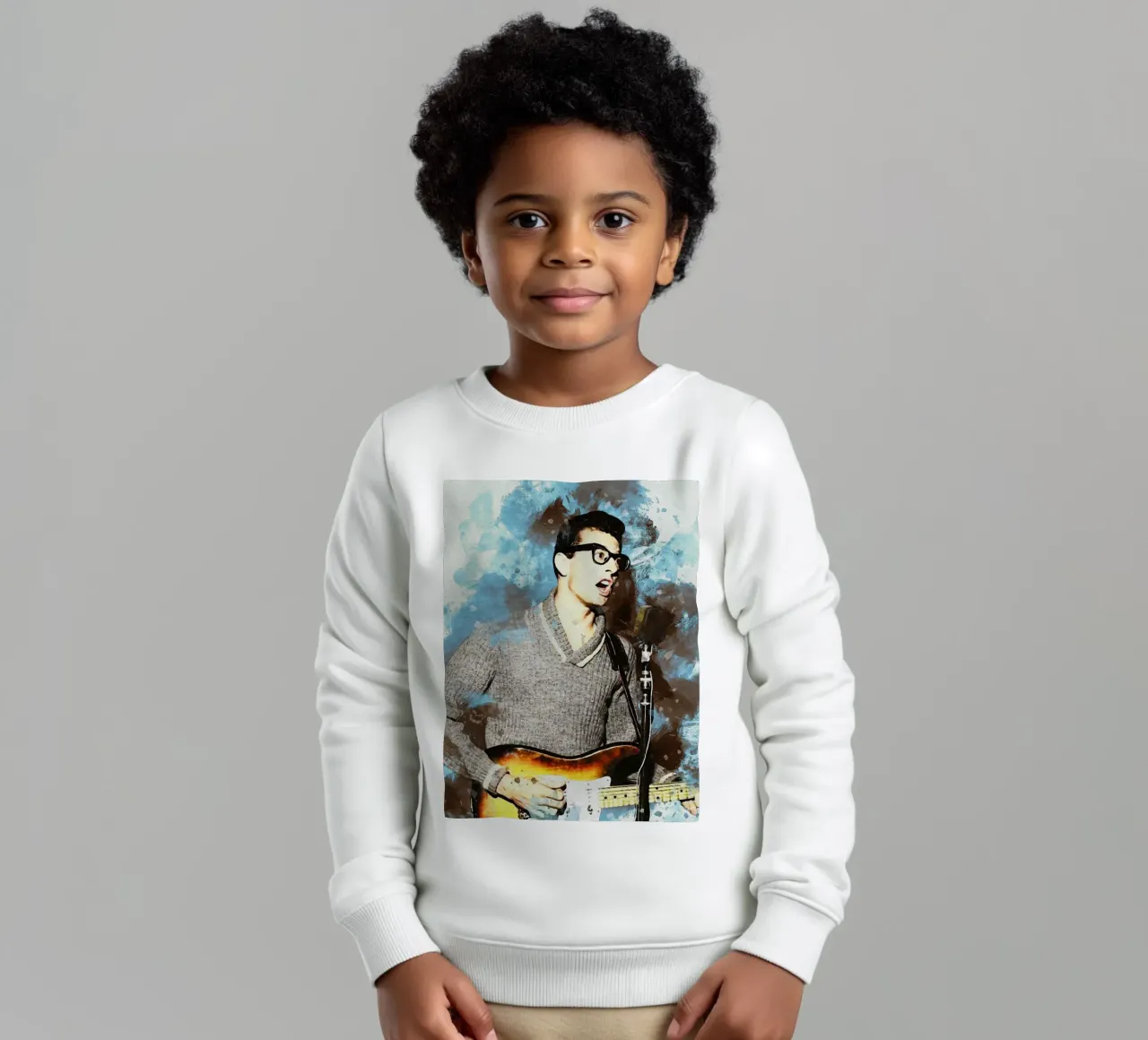 Sbaffo di ritratto Buddy Holly felpa bambino da Gunawan Rb