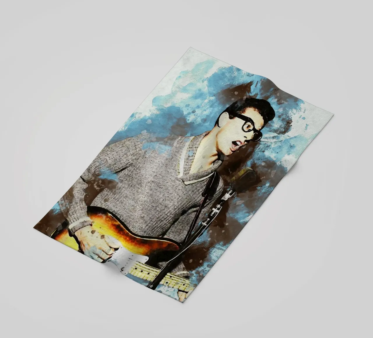 Sbaffo di ritratto Buddy Holly telo mare da Gunawan Rb