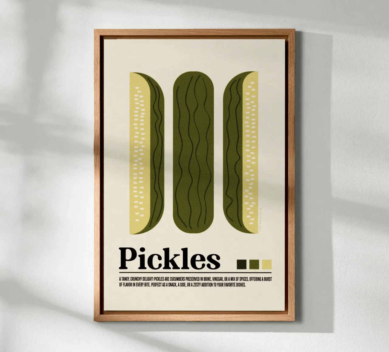Pickles canvas with Floater frame by Jonas Loose