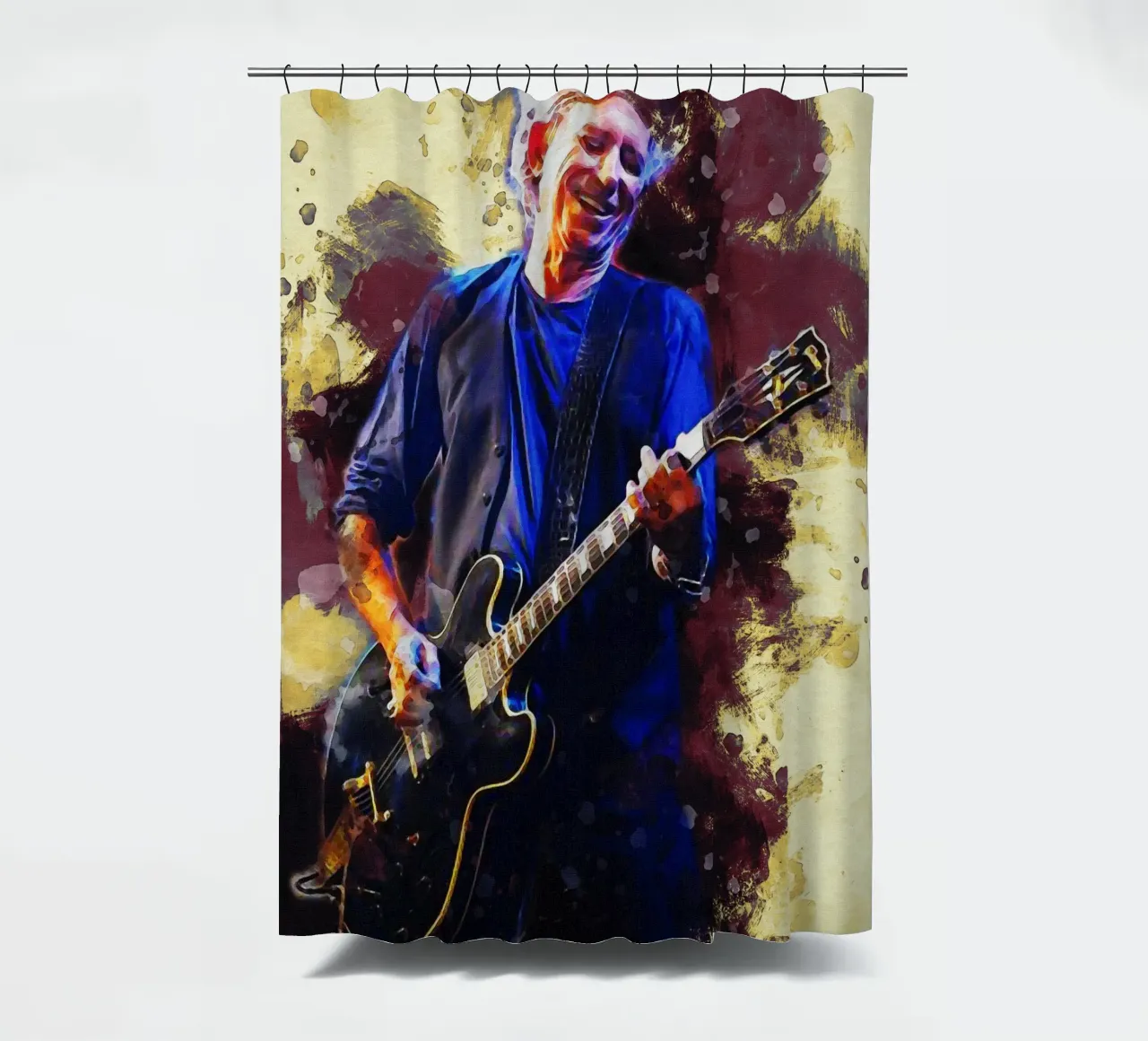 Mancha de Keith Richards en directo cortina de baño de Gunawan Rb