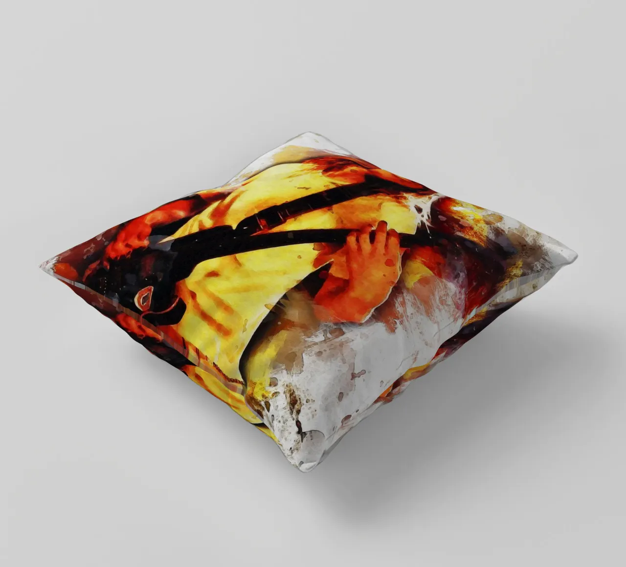 Smudge of Portrait Daniel johns decorative cushion by Gunawan Rb