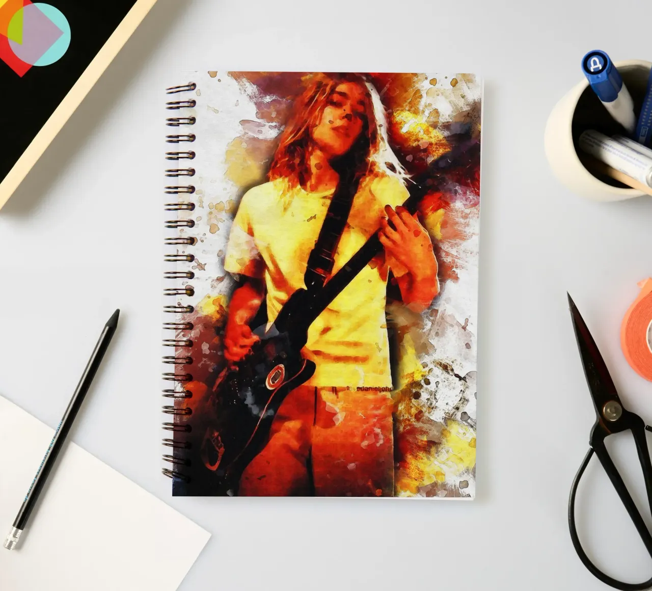 Smudge of Portrait Daniel johns spiral notebook by Gunawan Rb