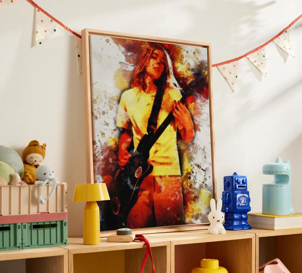 Smudge of Portrait Daniel johns canvas with Floater frame by Gunawan Rb