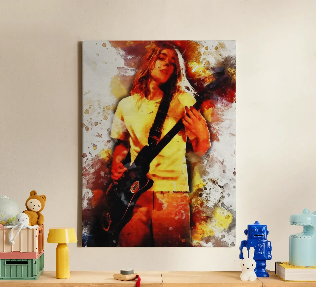 Smudge of Portrait Daniel johns canvas with Floater frame by Gunawan Rb