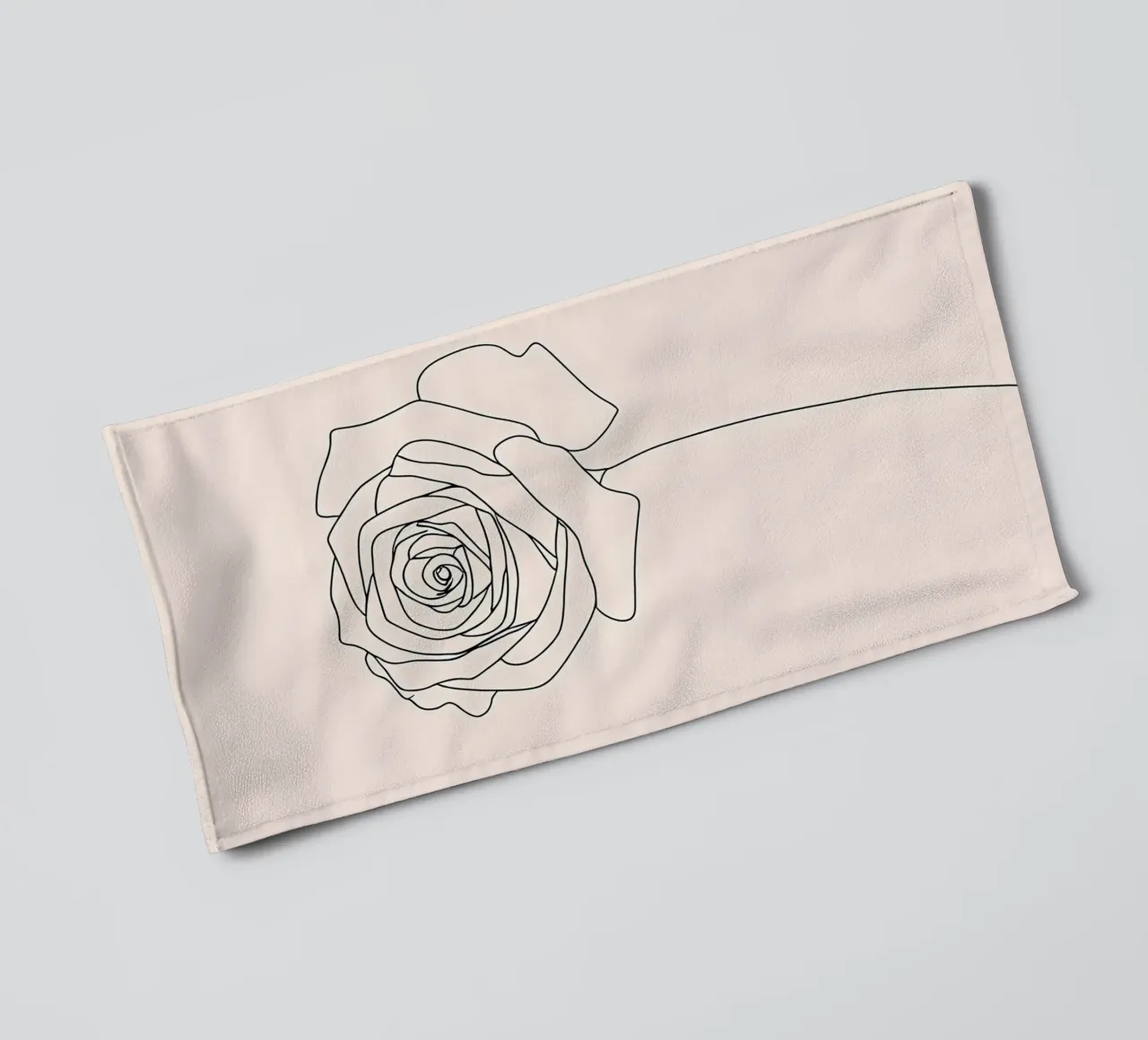Minimalist Line Drawing of a Rose Flower | Modern Abstract A towel by Viv Line Art