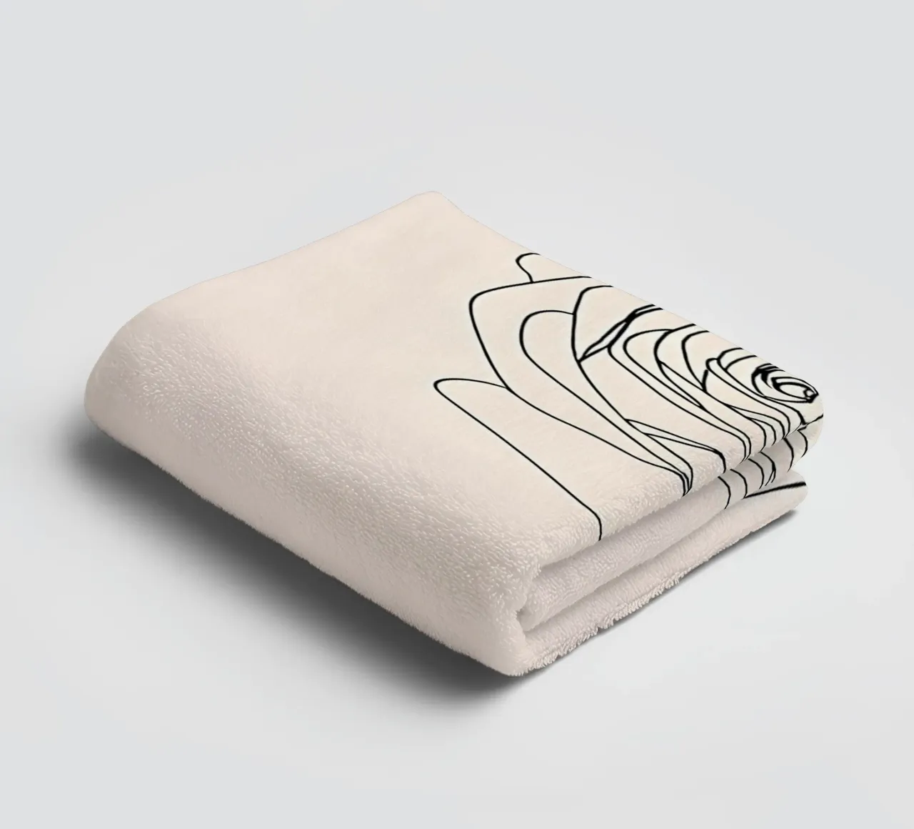 Minimalist Line Drawing of a Rose Flower | Modern Abstract A towel by Viv Line Art