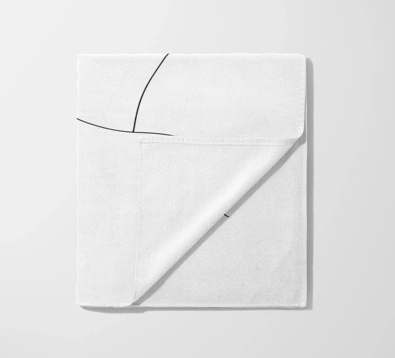Minimalist Line Drawing of a Portrait of a Woman | Modern Ab beach towel by Viv Line Art