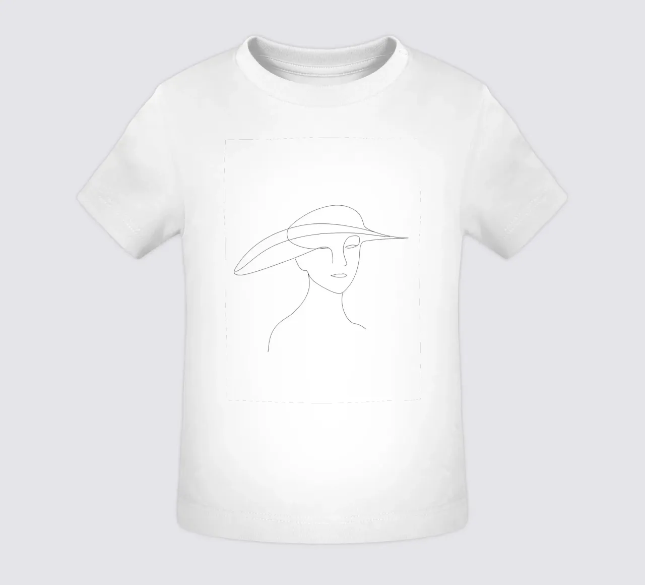 Minimalist Line Drawing of a Woman with Hat | Modern Abstrac baby t-shirt by Viv Line Art