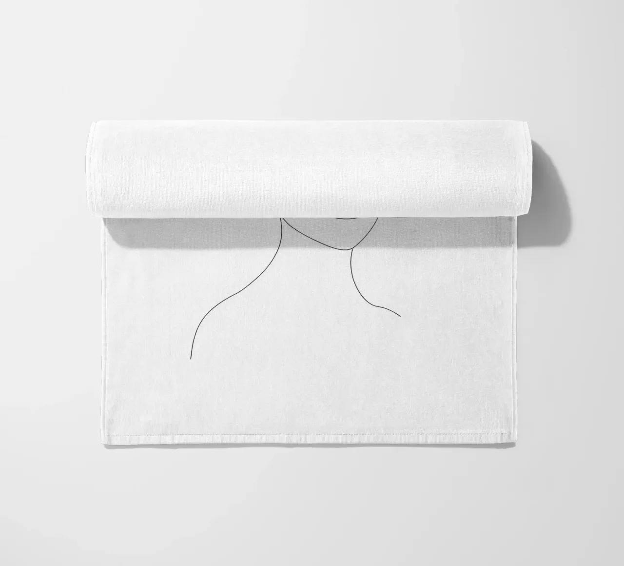 Disegno lineare minimalista di una donna con cappello | Modern Abstrac telo mare da Viv Line Art