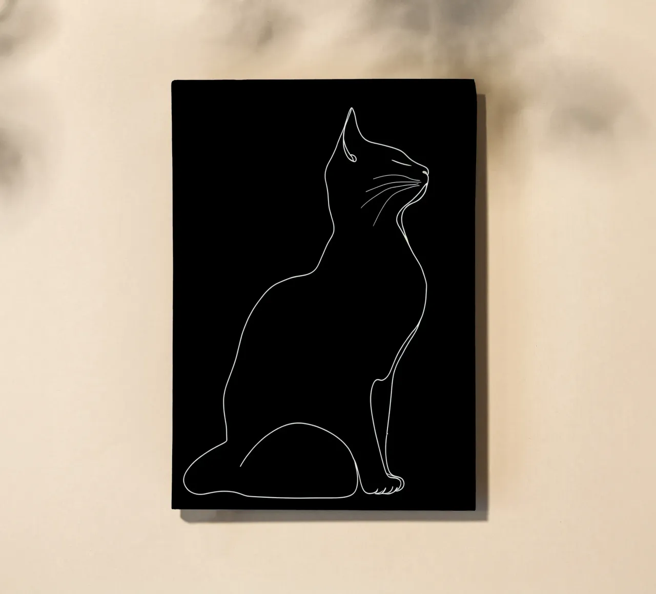 Minimalist Line Drawing of a Cat Sitting | Modern Abstract A notebook by Viv Line Art