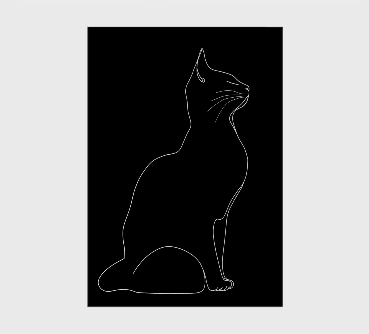 Minimalist Line Drawing of a Cat Sitting | Modern Abstract A notebook by Viv Line Art