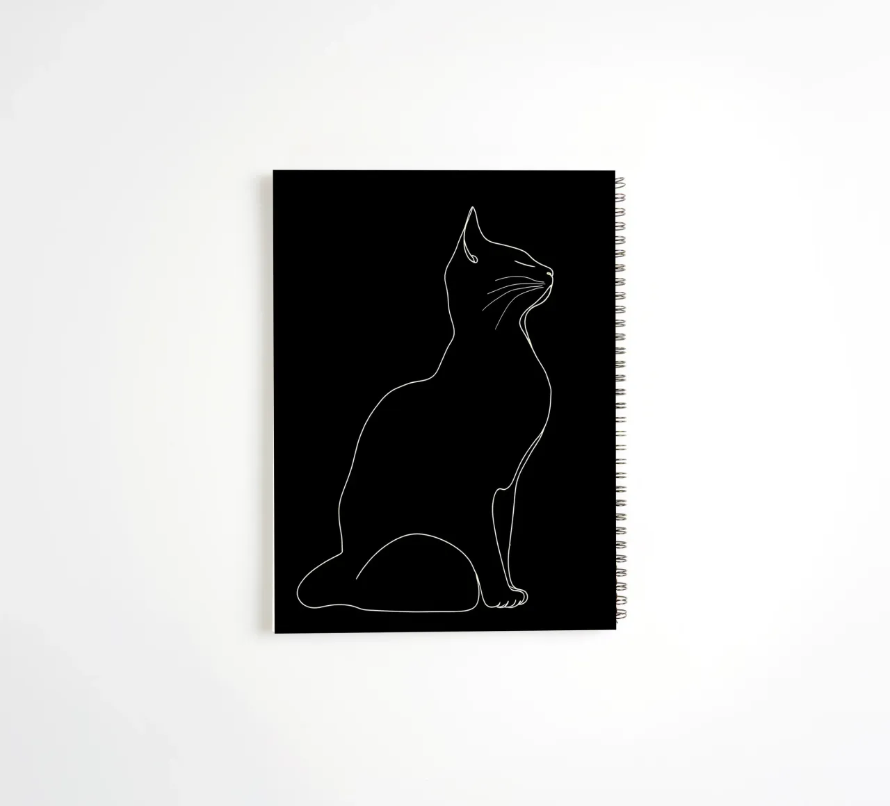 Minimalist Line Drawing of a Cat Sitting | Modern Abstract A spiral notebook by Viv Line Art