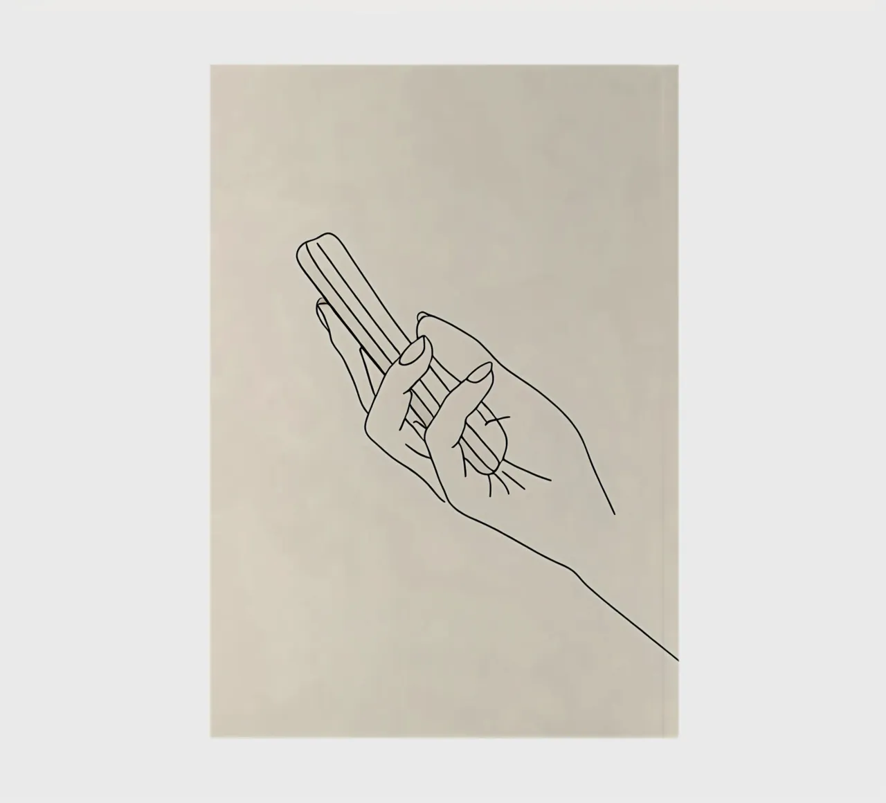 Minimalist Line Drawing of a Hand Holding a Cellphone | Mode notebook by Viv Line Art