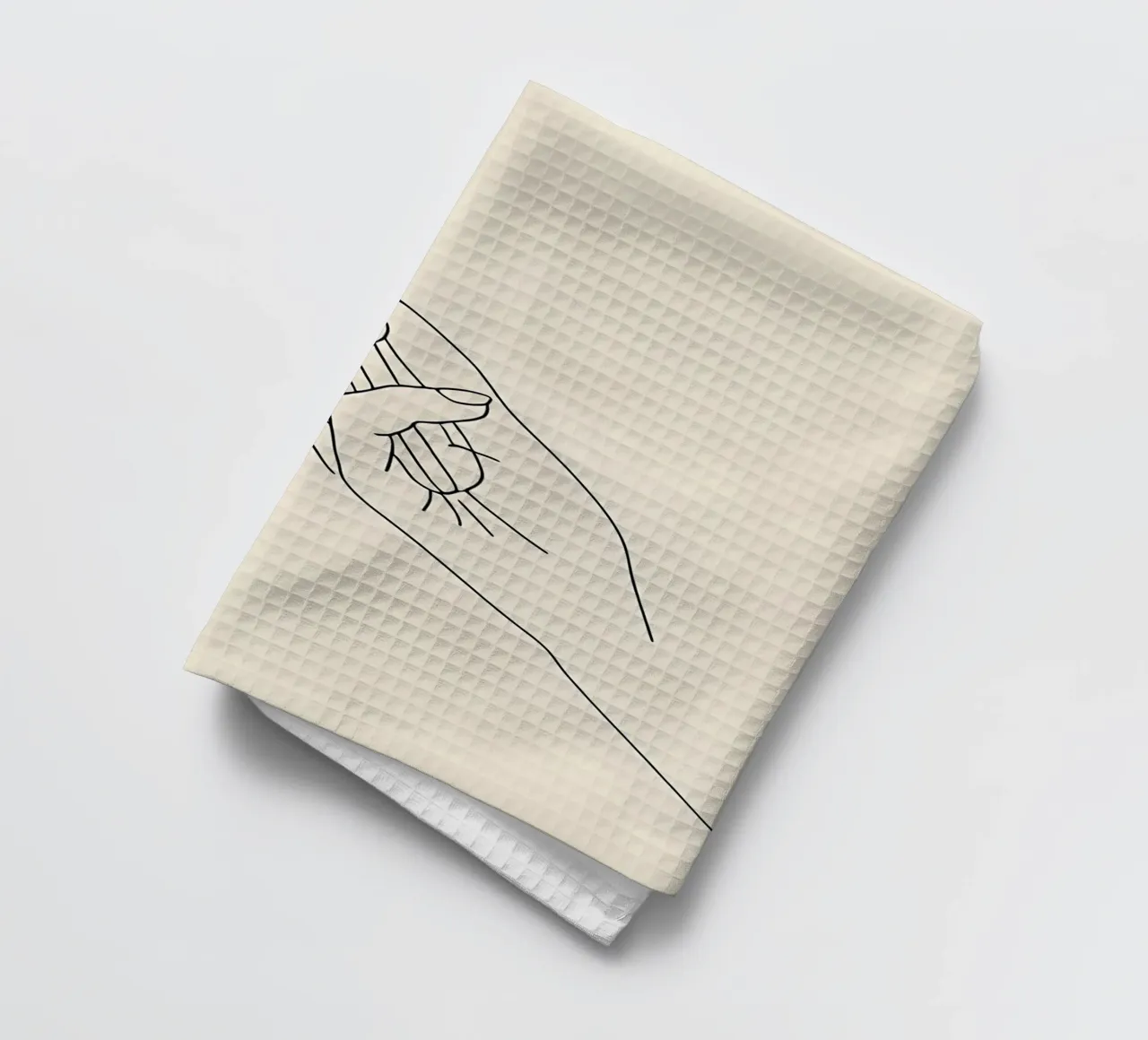 Dessin minimaliste d'une main tenant un téléphone portable | Mode torchon de Viv Line Art