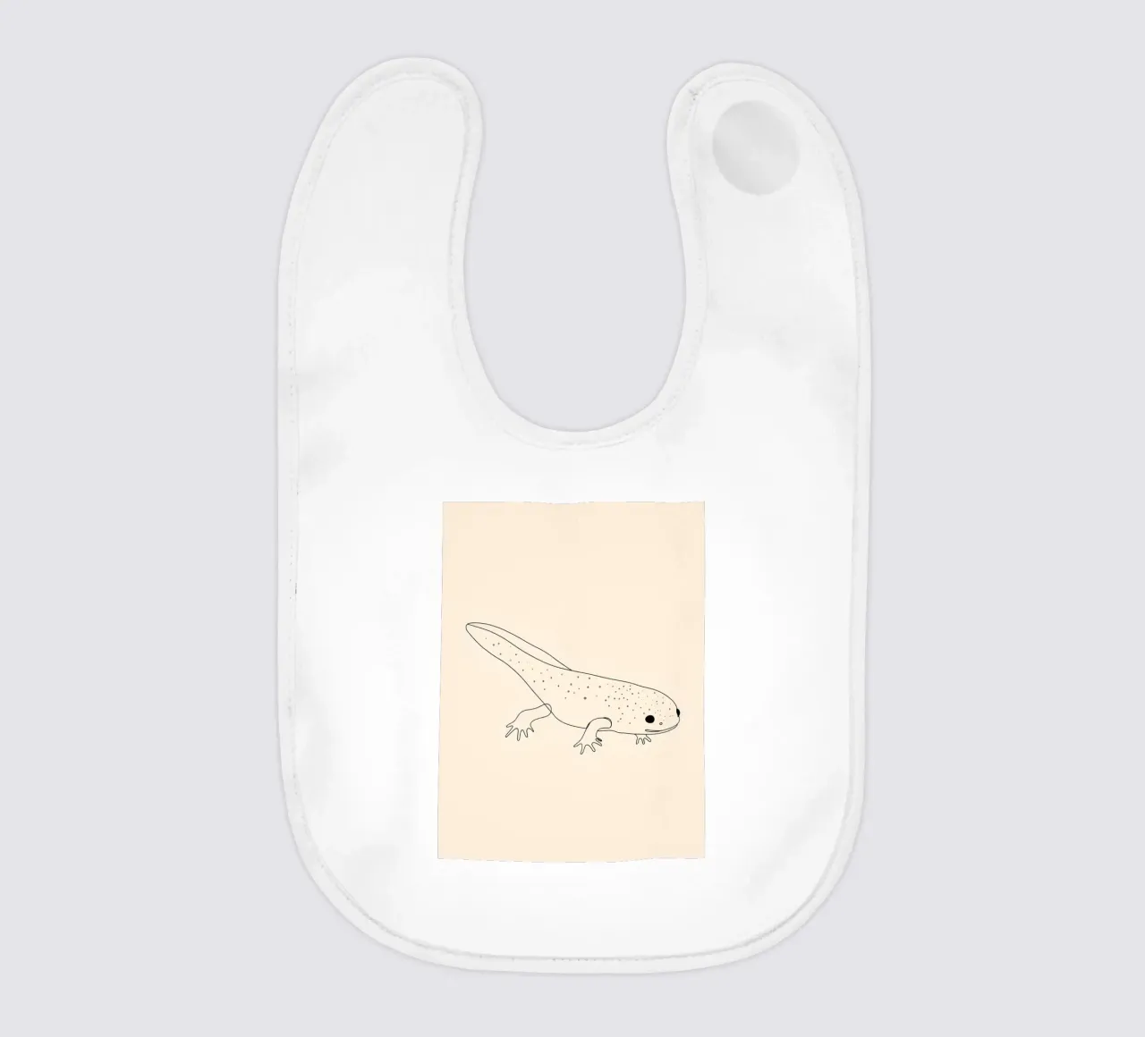 Minimalist Line Drawing of an Axolotl | Modern Abstract Art baby bib by Viv Line Art