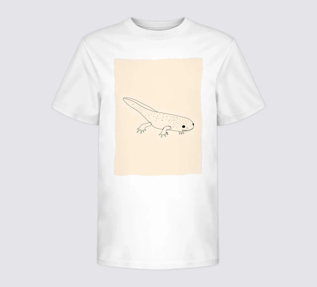 Minimalist Line Drawing of an Axolotl | Modern Abstract Art kids t-shirt by Viv Line Art