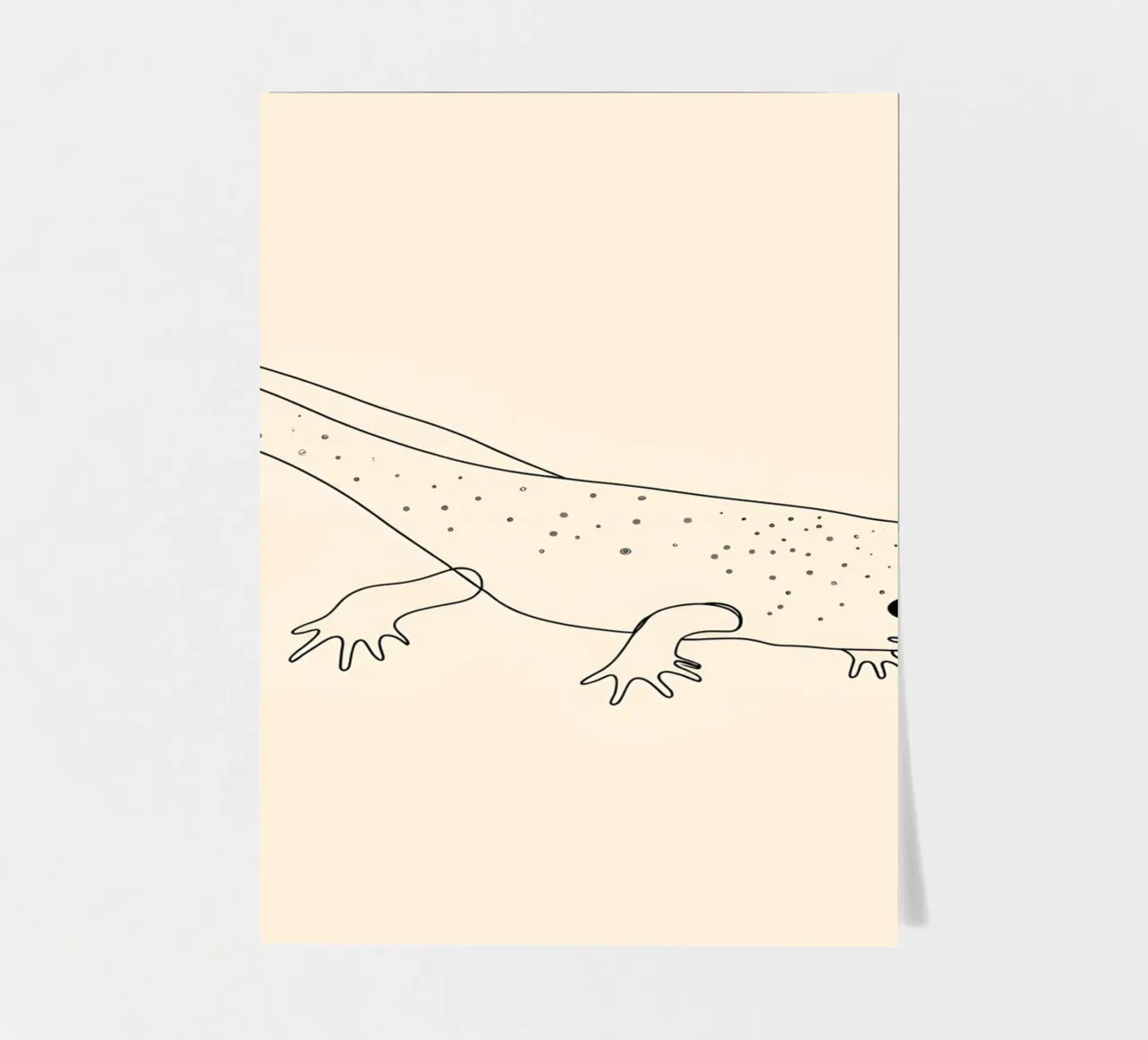 Minimalist Line Drawing of an Axolotl | Modern Abstract Art sticker sheet by Viv Line Art