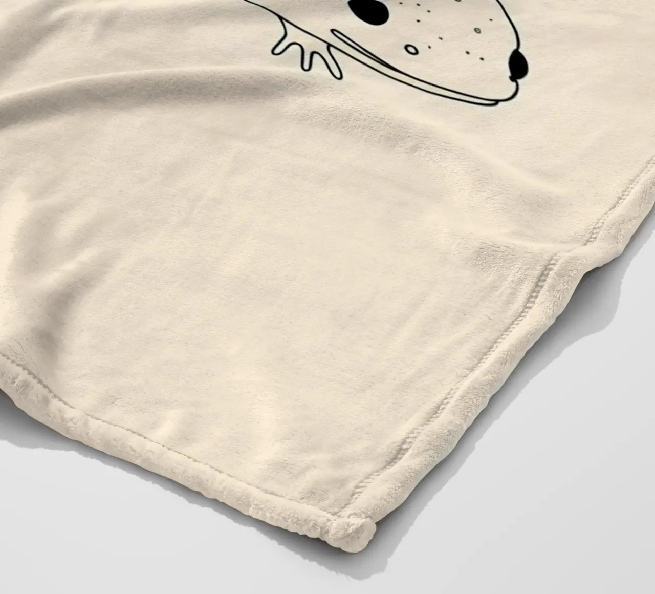 Minimalist Line Drawing of an Axolotl | Modern Abstract Art fleece blanket by Viv Line Art