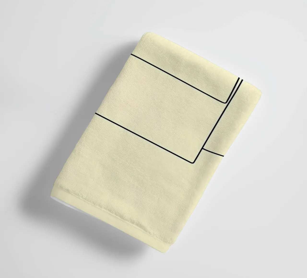 Minimalist Line Drawing of a Cat in a Box | Modern Abstract towel by Viv Line Art
