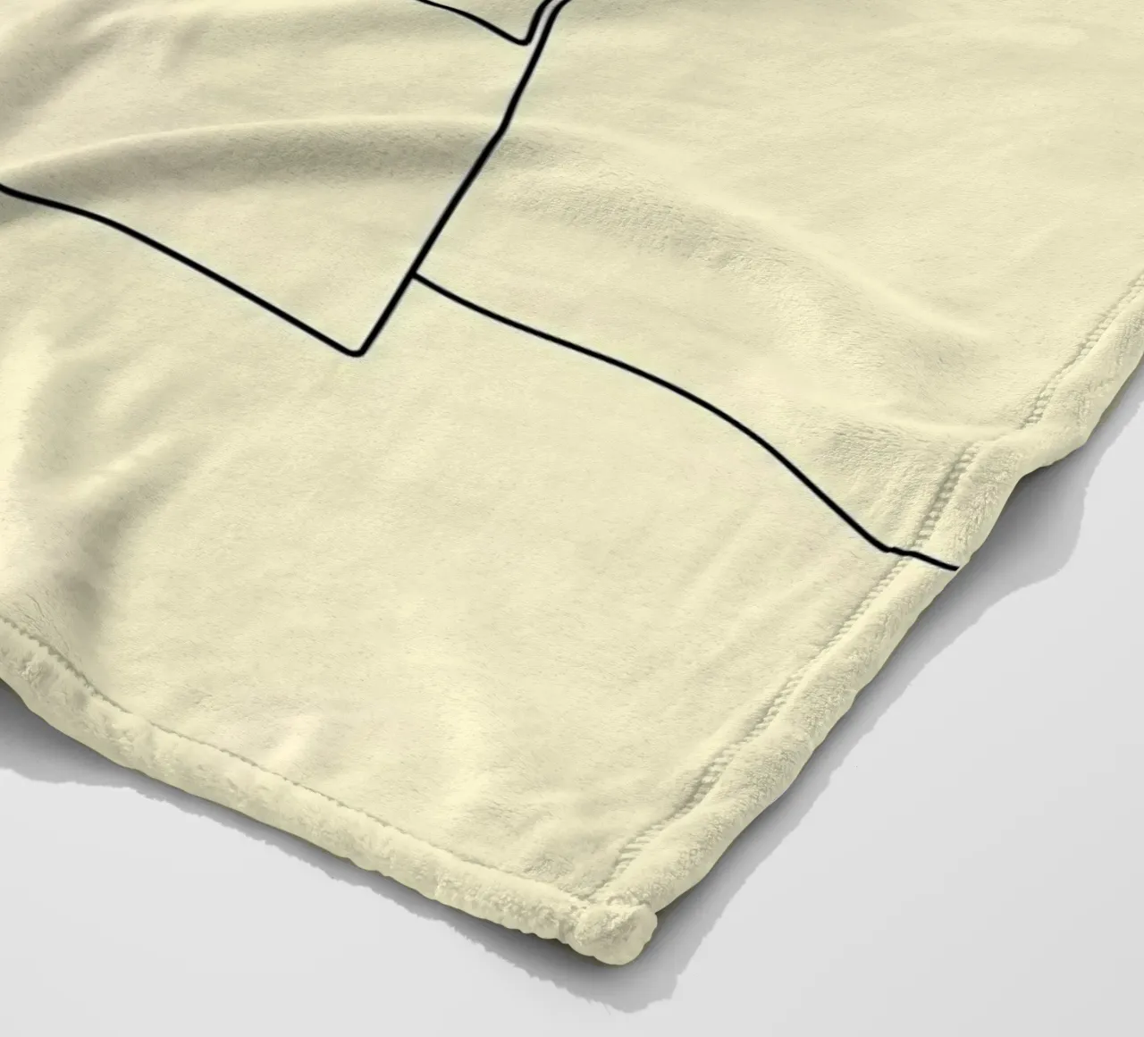 Minimalist Line Drawing of a Cat in a Box | Modern Abstract fleece blanket by Viv Line Art