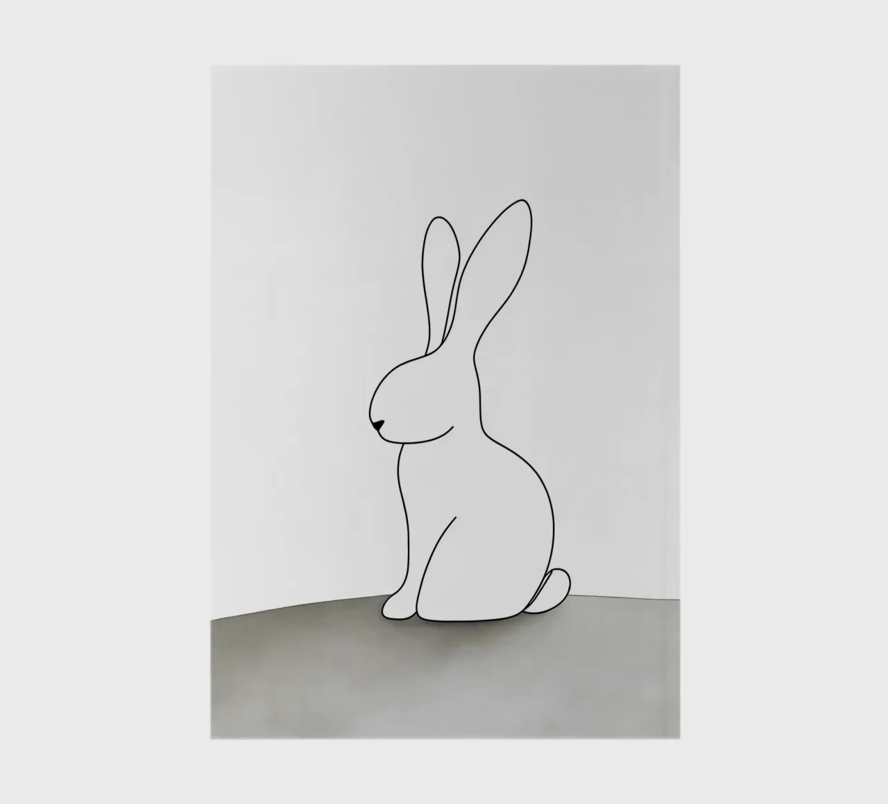 Minimalist Line Drawing of a Rabbit Sitting | Modern Abstrac notebook by Viv Line Art