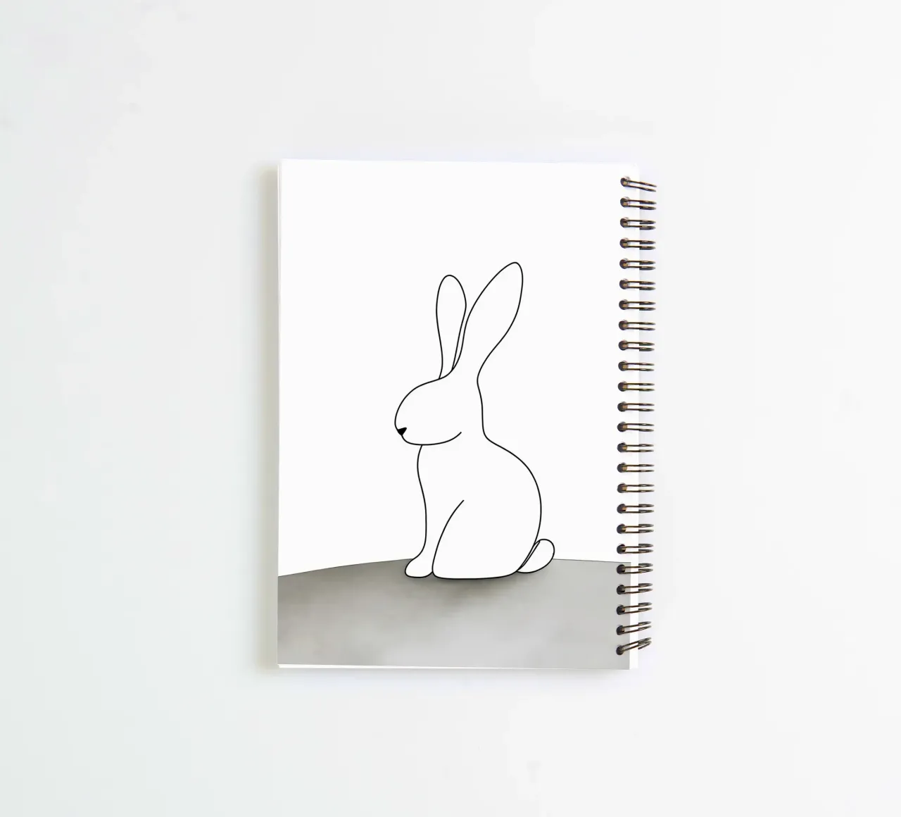 Minimalist Line Drawing of a Rabbit Sitting | Modern Abstrac spiral notebook by Viv Line Art