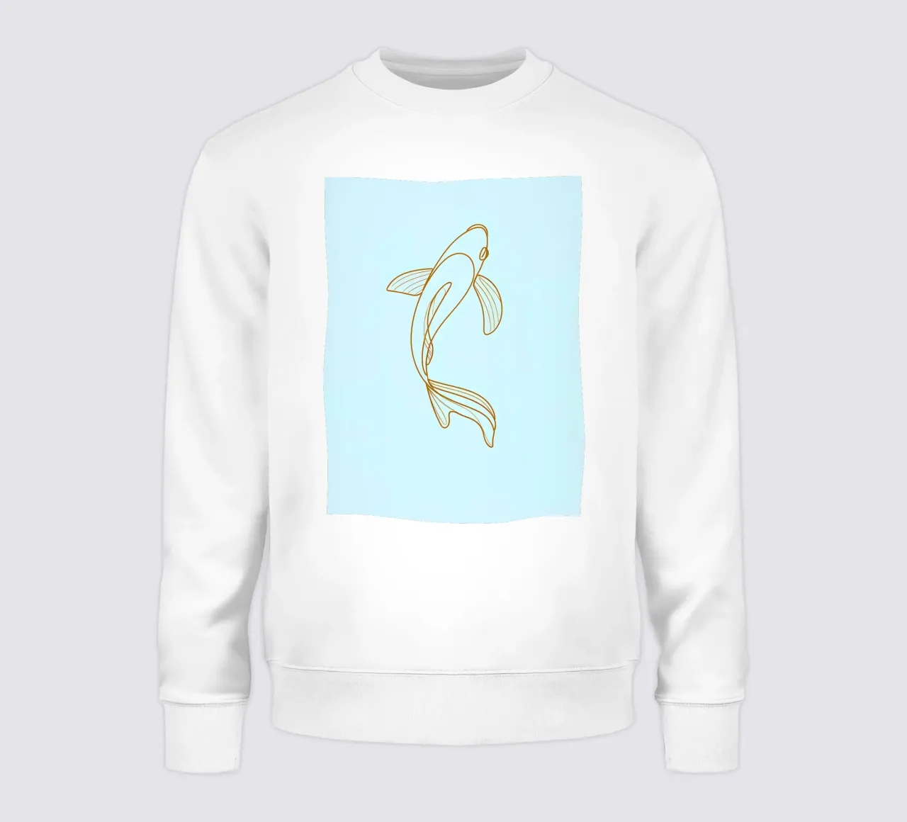 Dessin minimaliste d'un poisson Koi | Modern Abstract Art sweat de Viv Line Art