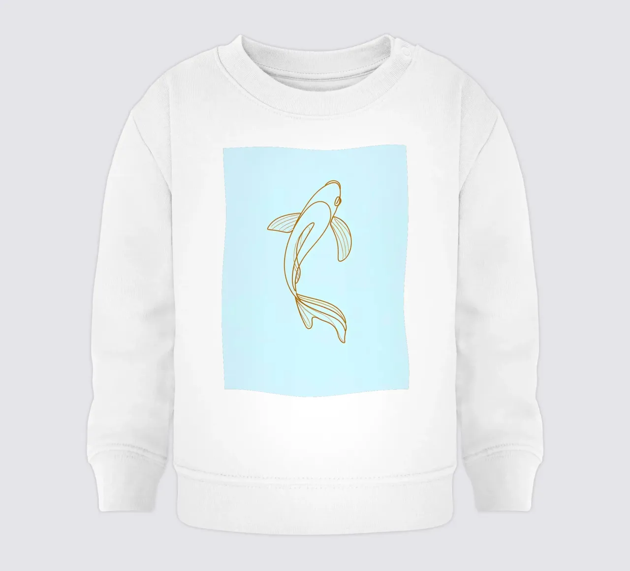 Dessin minimaliste d'un poisson Koi | Modern Abstract Art sweat pour bébé de Viv Line Art