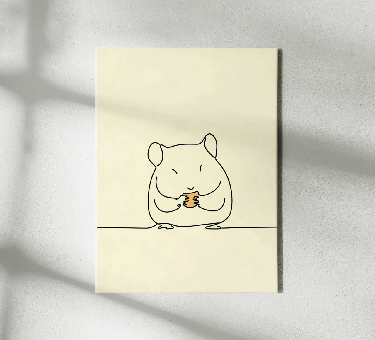 Minimalist Line Drawing of a Hamster | Modern Abstract Art canvas with Floater frame by Viv Line Art