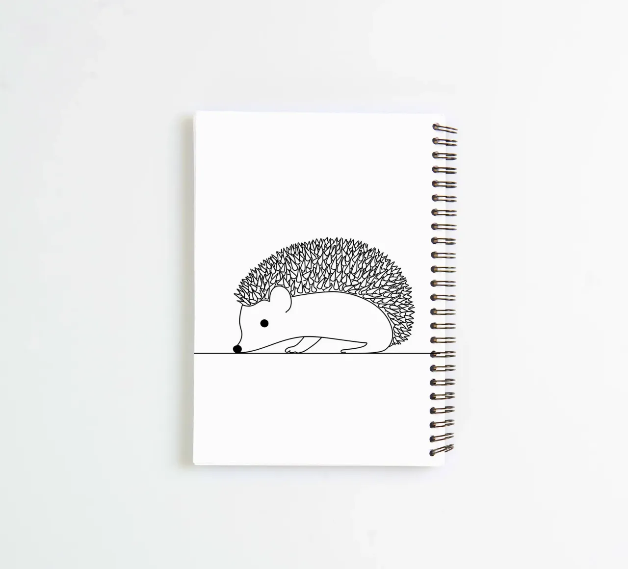 Minimalist Line Drawing of a Hedgehog | Modern Abstract Art spiral notebook by Viv Line Art