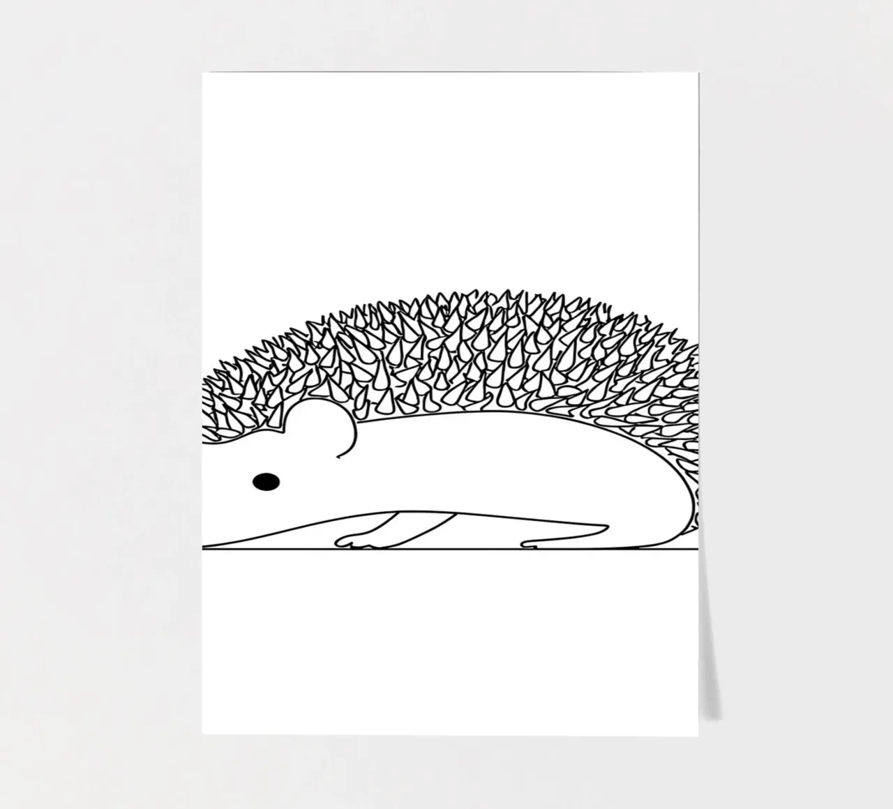Minimalist Line Drawing of a Hedgehog | Modern Abstract Art sticker sheet by Viv Line Art