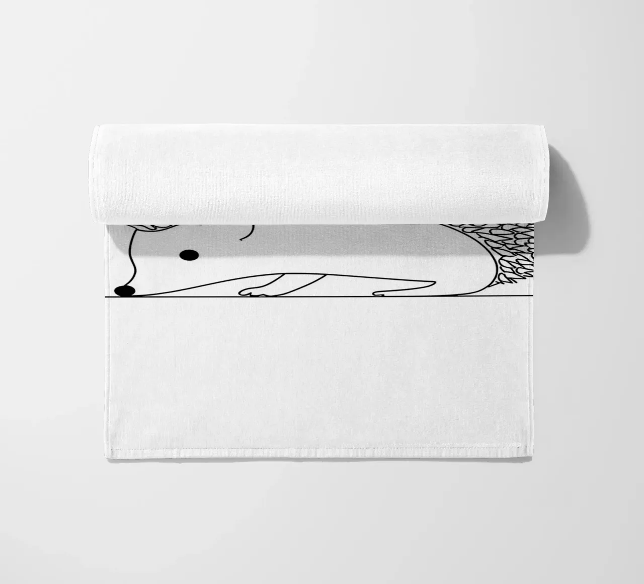 Minimalist Line Drawing of a Hedgehog | Modern Abstract Art beach towel by Viv Line Art