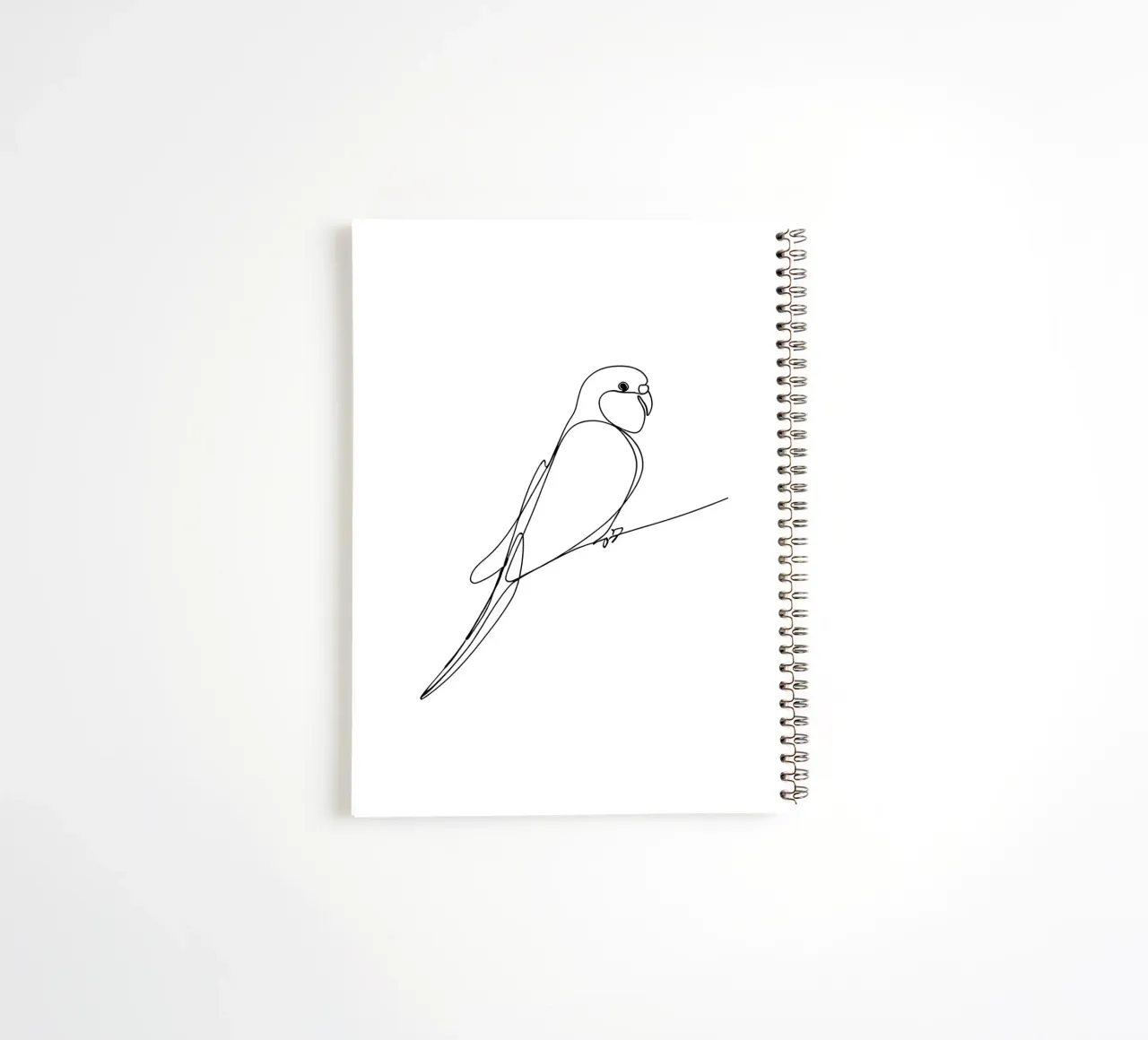 Minimalist Line Drawing of a Parrot | Modern Abstract Art spiral notebook by Viv Line Art