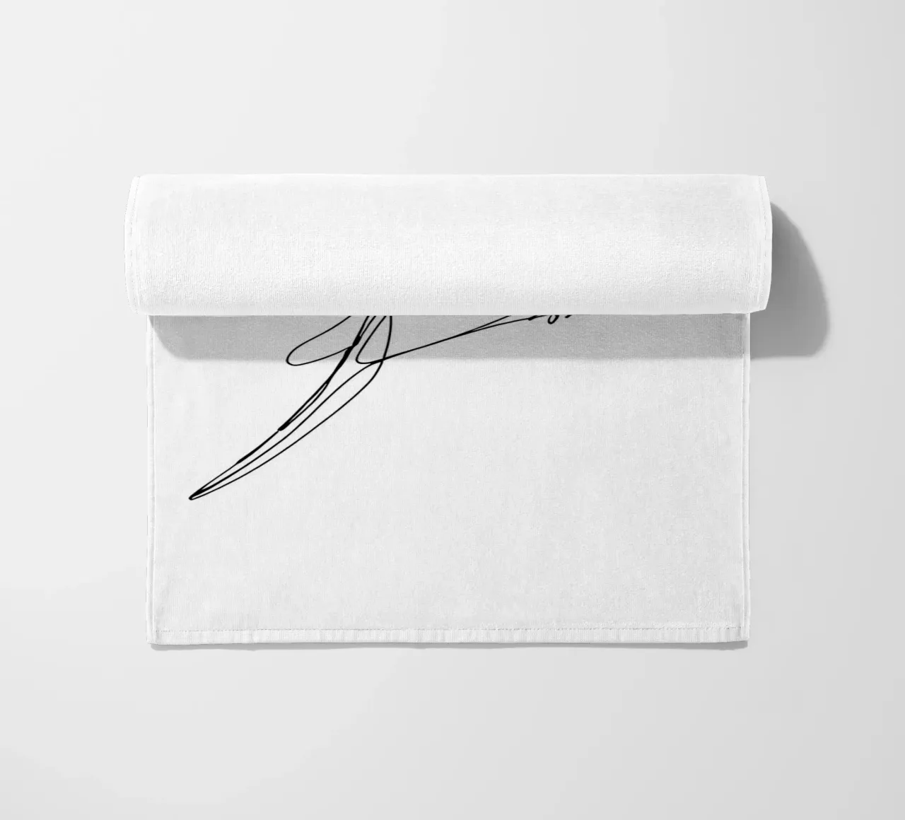 Minimalist Line Drawing of a Parrot | Modern Abstract Art beach towel by Viv Line Art