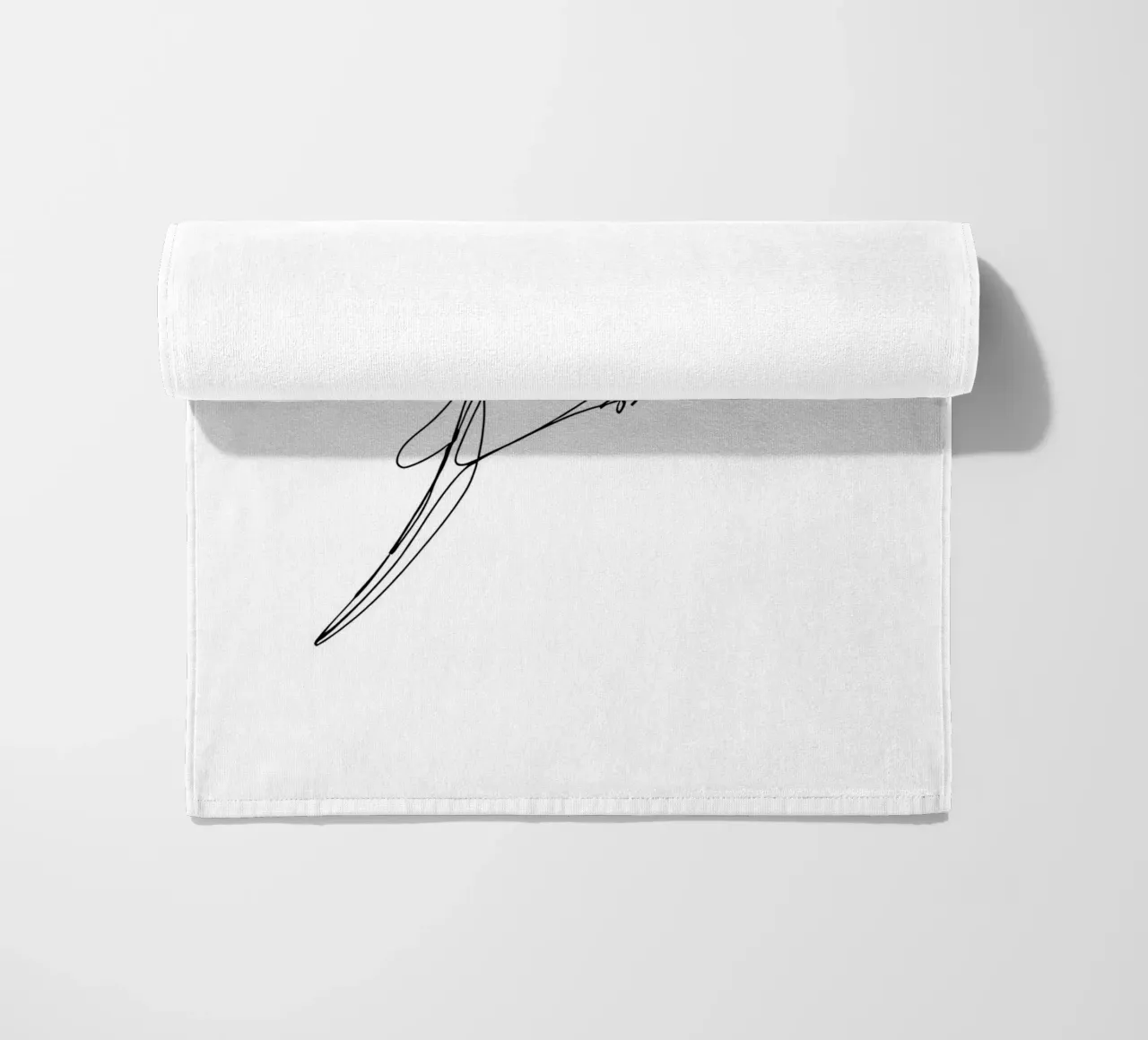 Minimalist Line Drawing of a Parrot | Modern Abstract Art beach towel by Viv Line Art