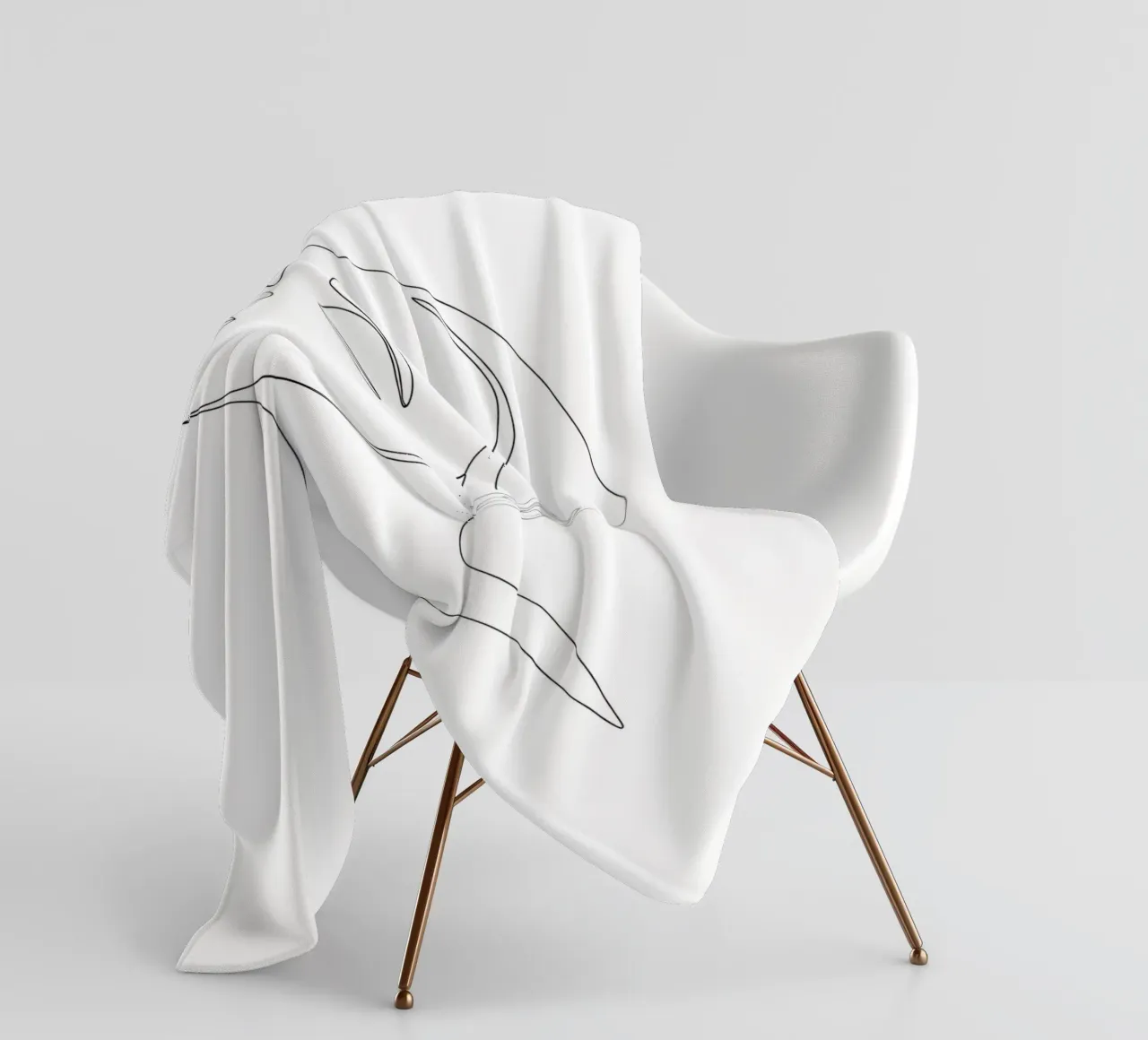 Minimalist Line Drawing of a Woman's Face | Modern Abstract fleece blanket by Viv Line Art