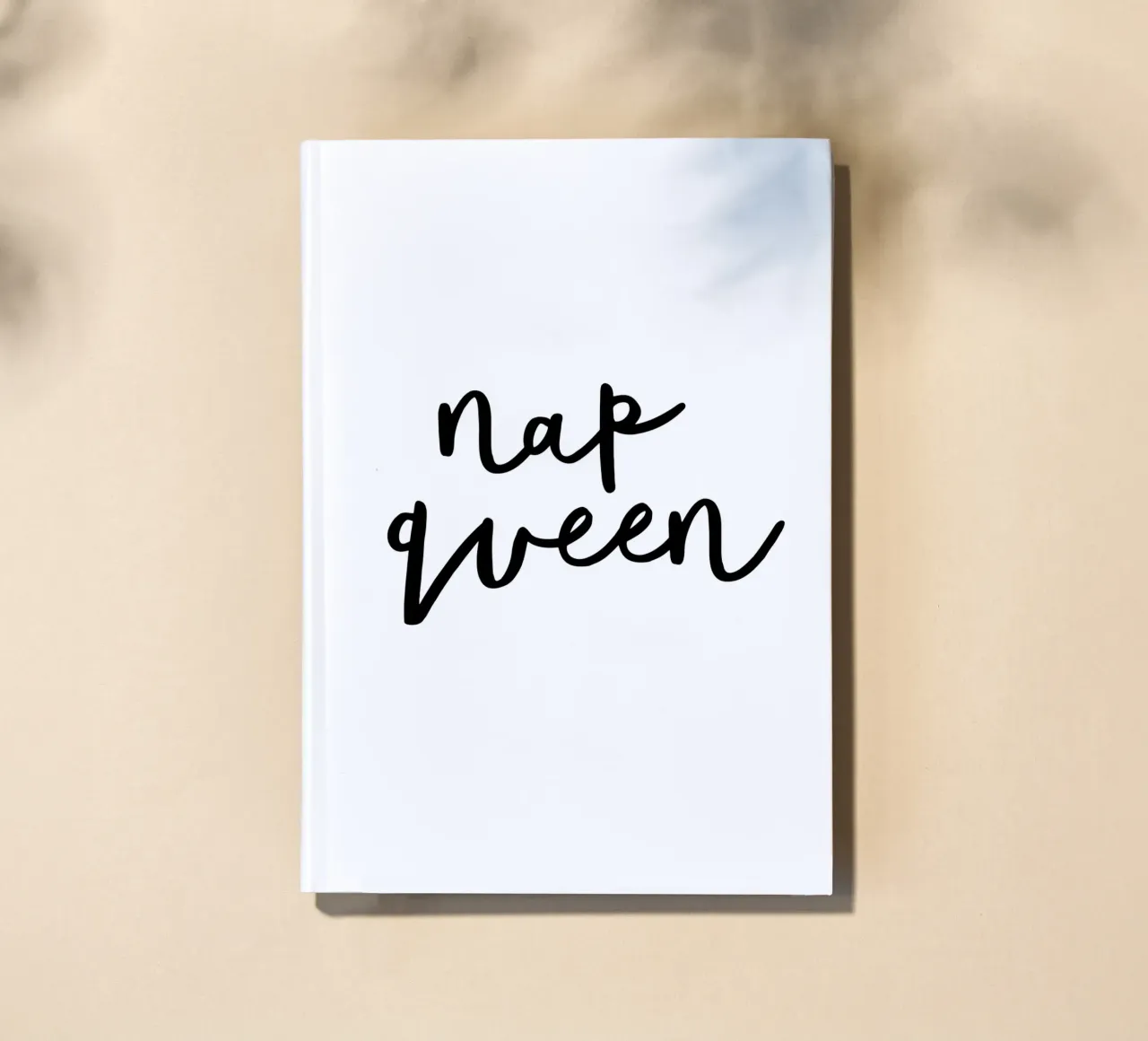 Nap Queen Typography Design in Black and White Monochrome notebook by THE MOTIVATED TYPE