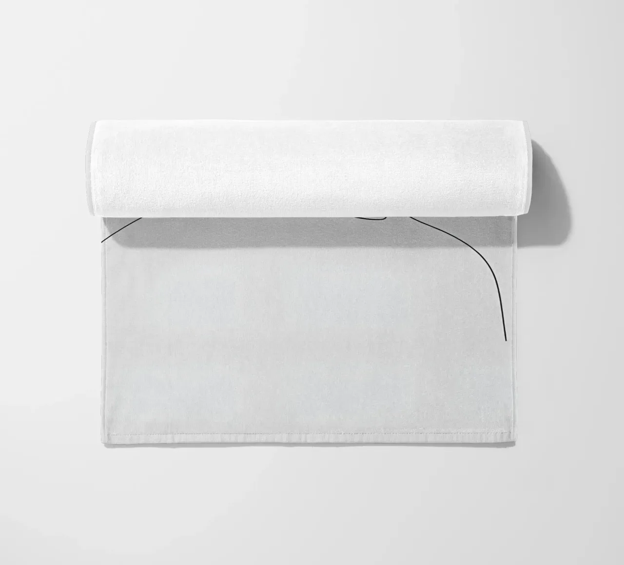 Minimalist Line Drawing of a Man in Beanie | Modern Abstract beach towel by Viv Line Art