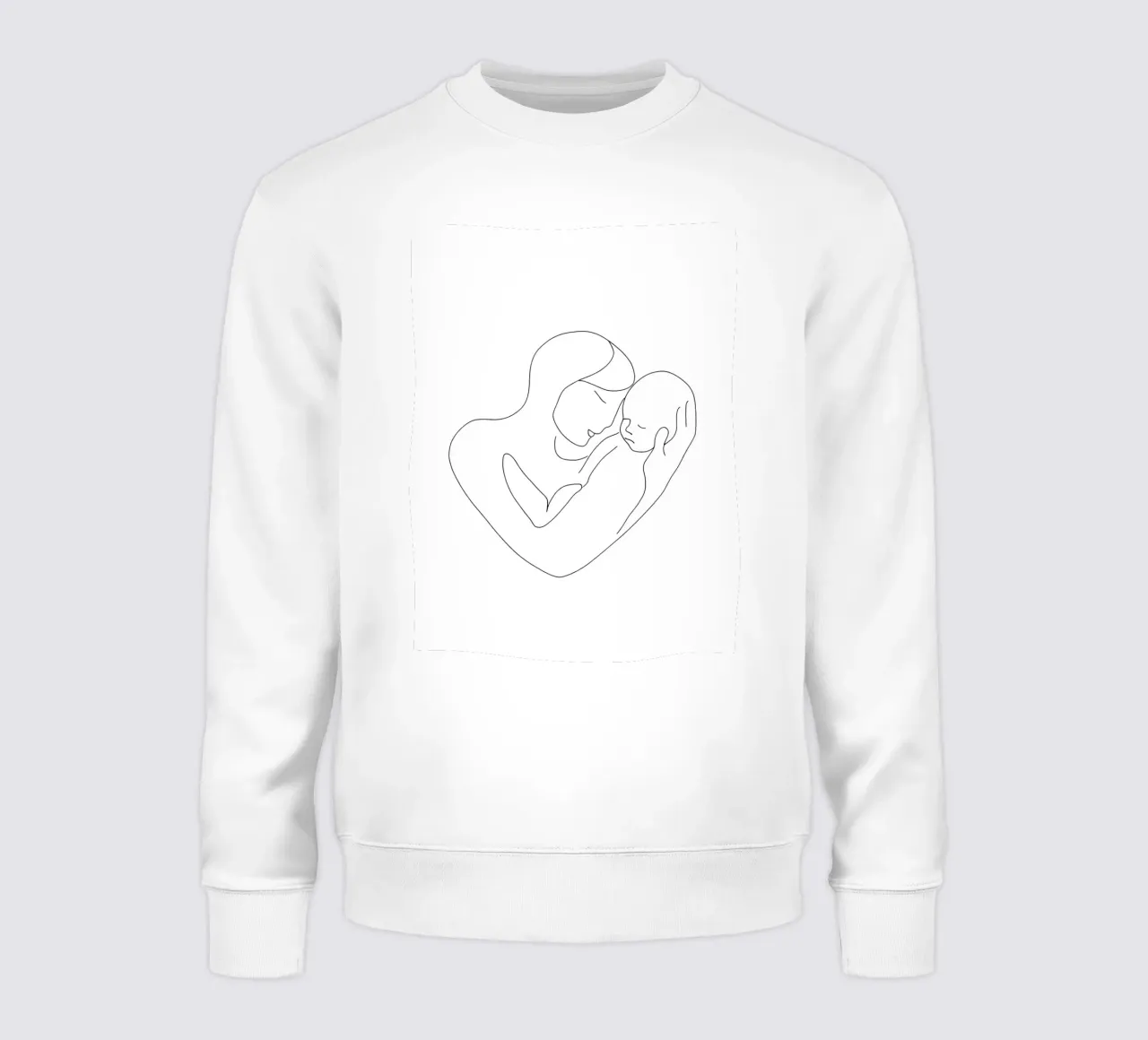 Minimalist Line Drawing of a Woman's Face | Modern Abstract sweatshirt by Viv Line Art