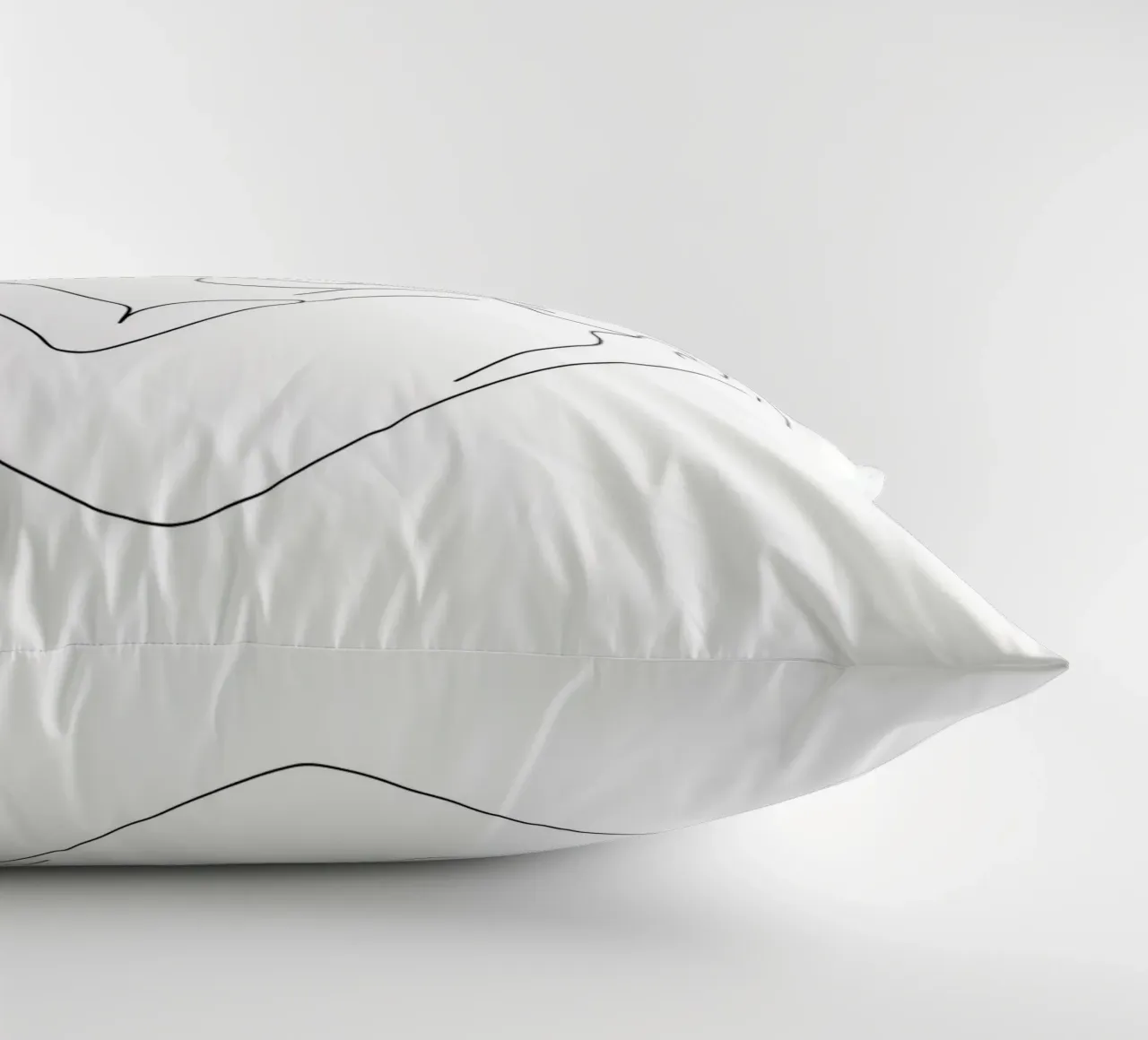 Minimalist Line Drawing of a Woman's Face | Modern Abstract decorative cushion by Viv Line Art