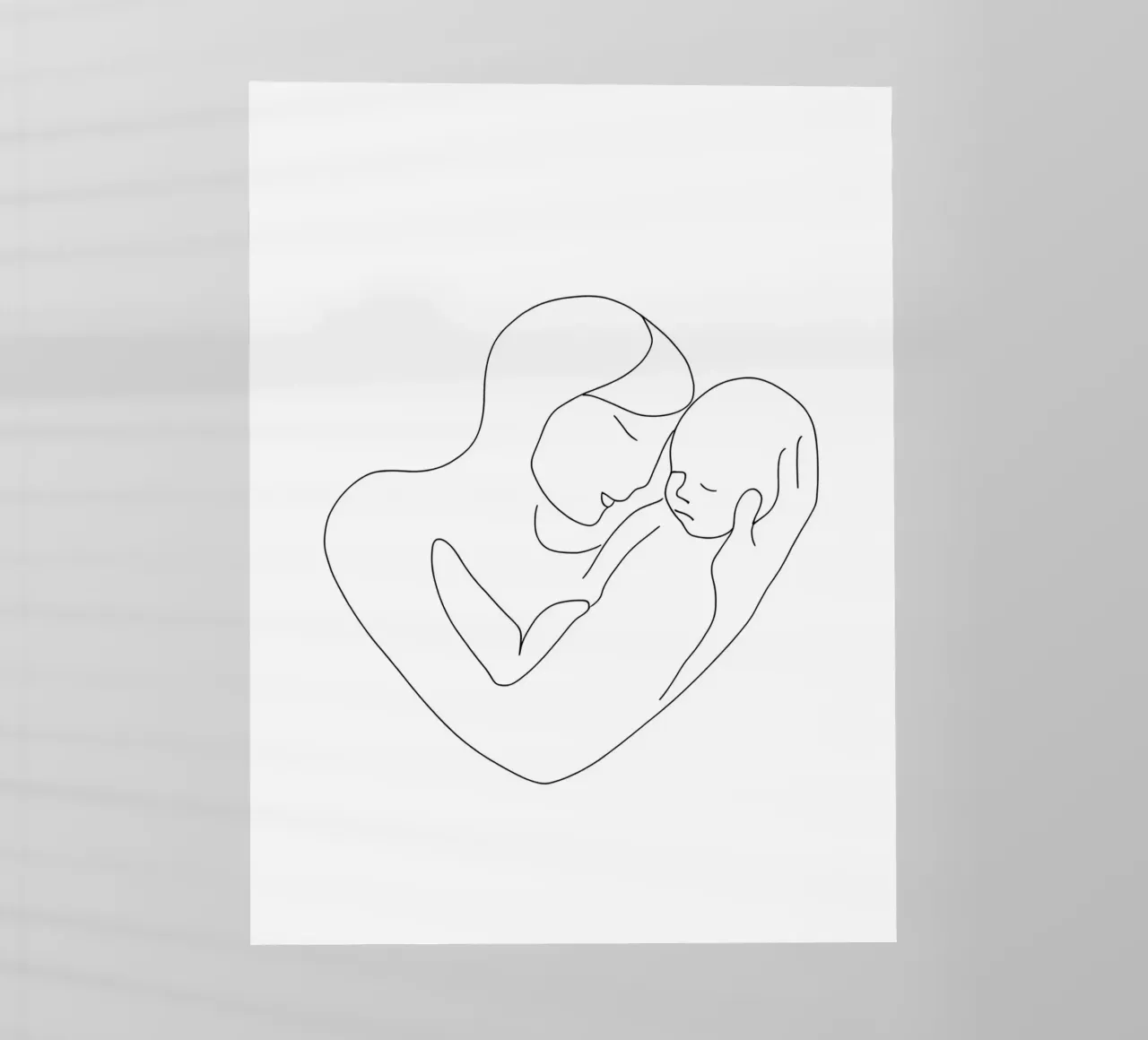 Minimalist Line Drawing of a Woman's Face | Modern Abstract backlit film by Viv Line Art