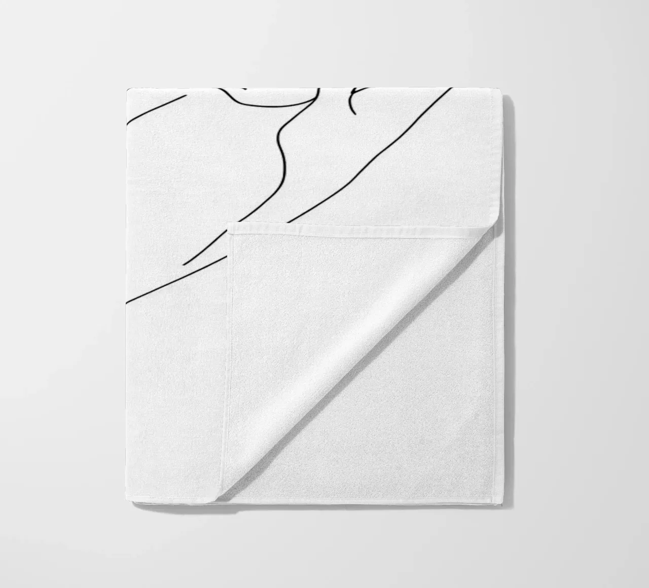 Minimalist Line Drawing of a Woman's Face | Modern Abstract beach towel by Viv Line Art