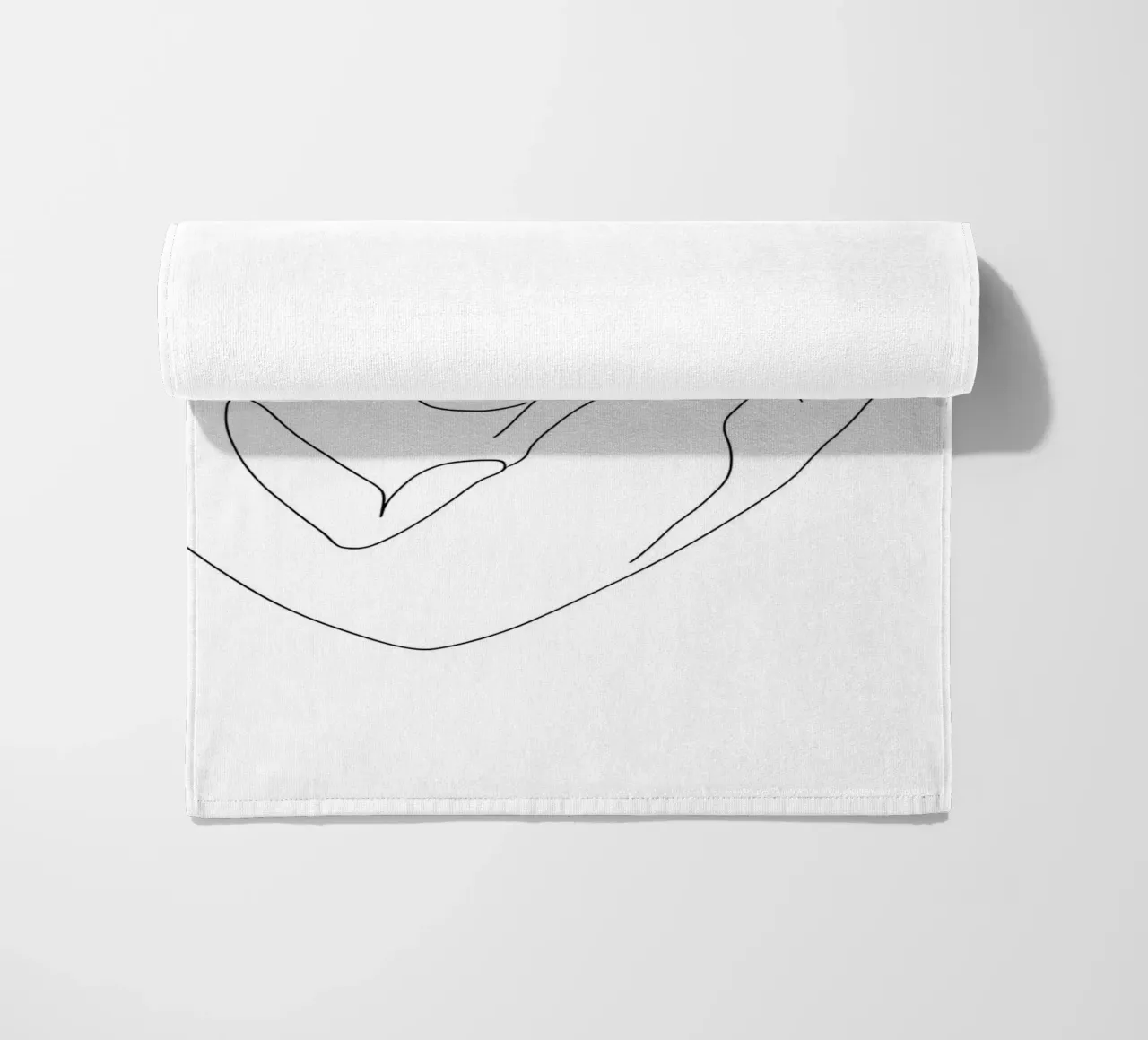Minimalist Line Drawing of a Woman's Face | Modern Abstract beach towel by Viv Line Art