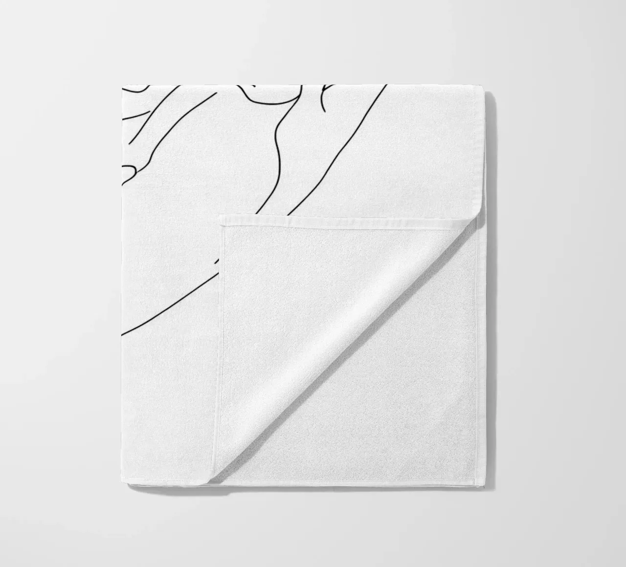 Minimalist Line Drawing of a Woman's Face | Modern Abstract beach towel by Viv Line Art