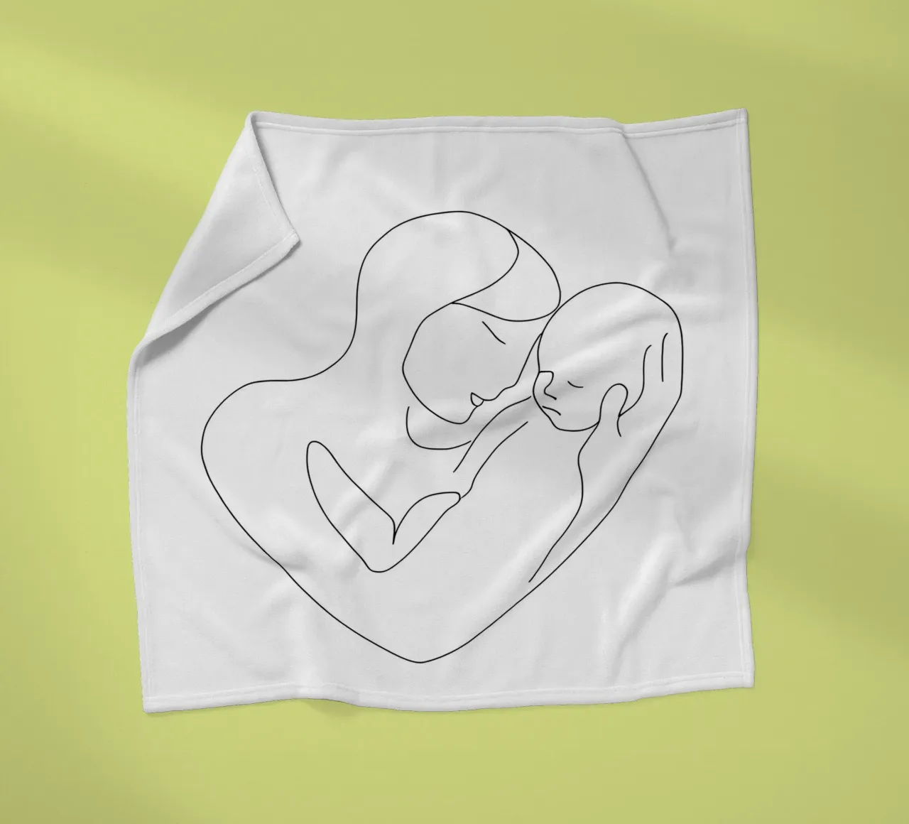 Minimalist Line Drawing of a Woman's Face | Modern Abstract fleece blanket by Viv Line Art
