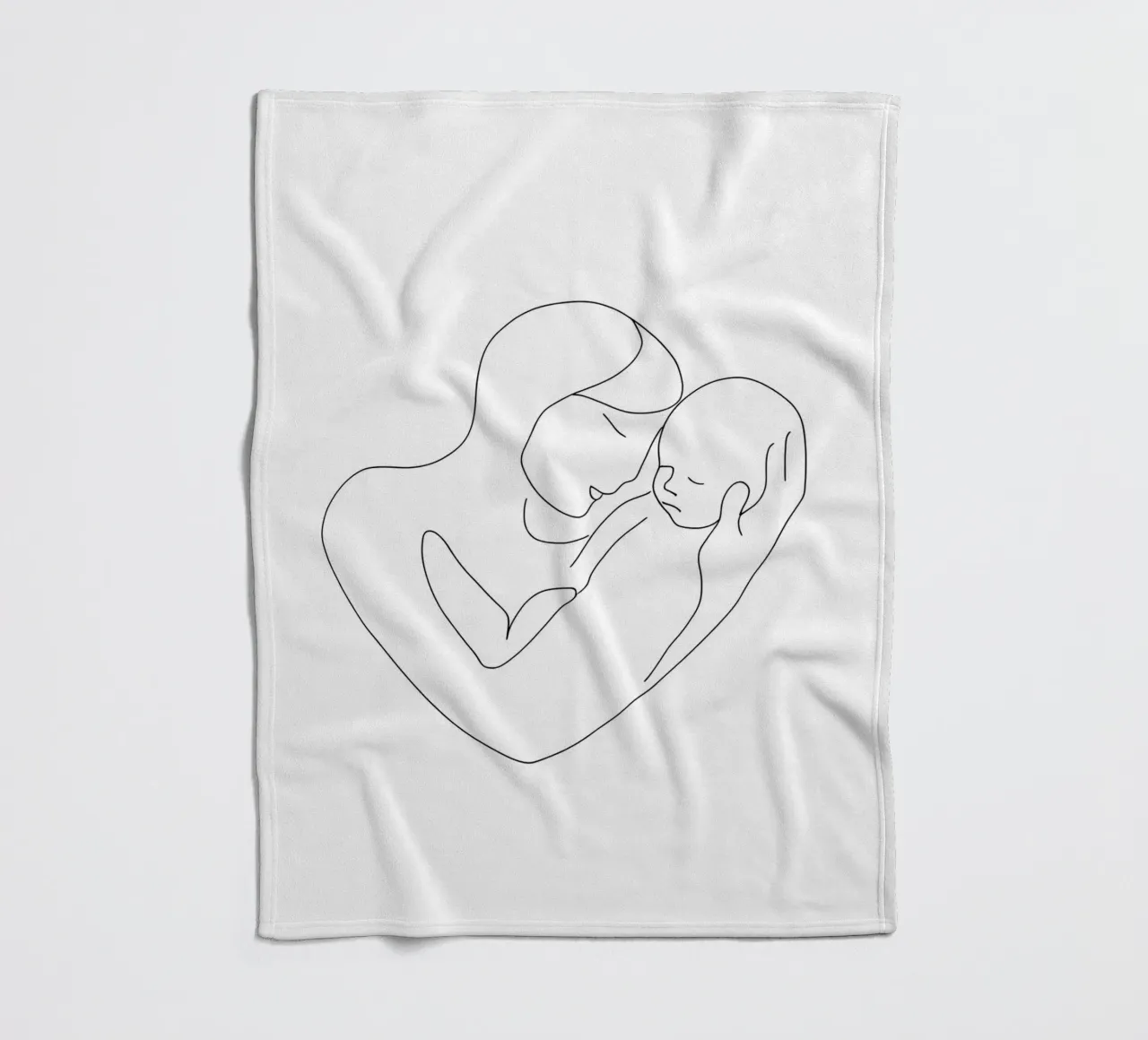 Minimalist Line Drawing of a Woman's Face | Modern Abstract fleece blanket by Viv Line Art
