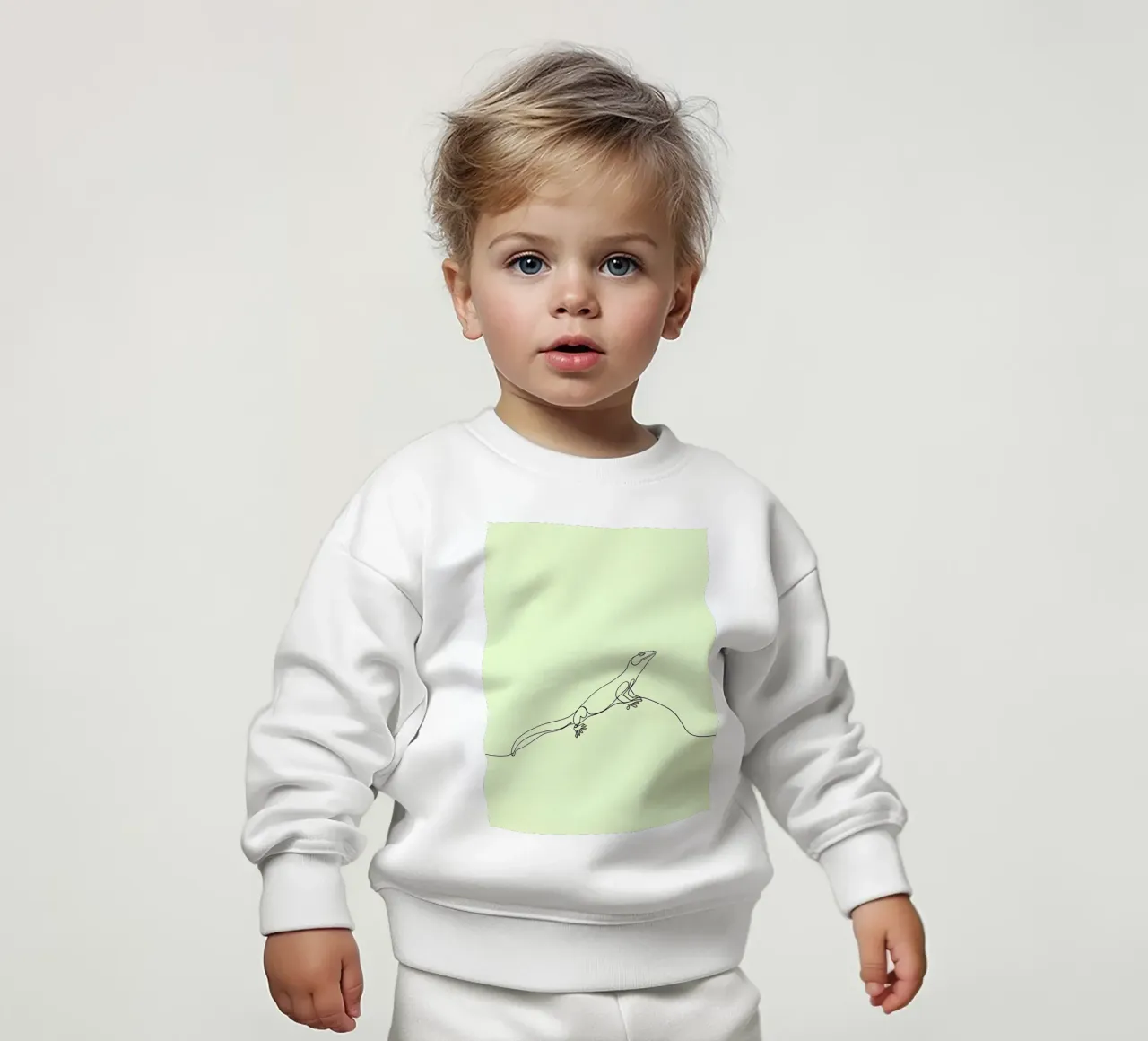 Minimalist Line Drawing of a Gecko | Modern Abstract Art baby sweatshirt by Viv Line Art